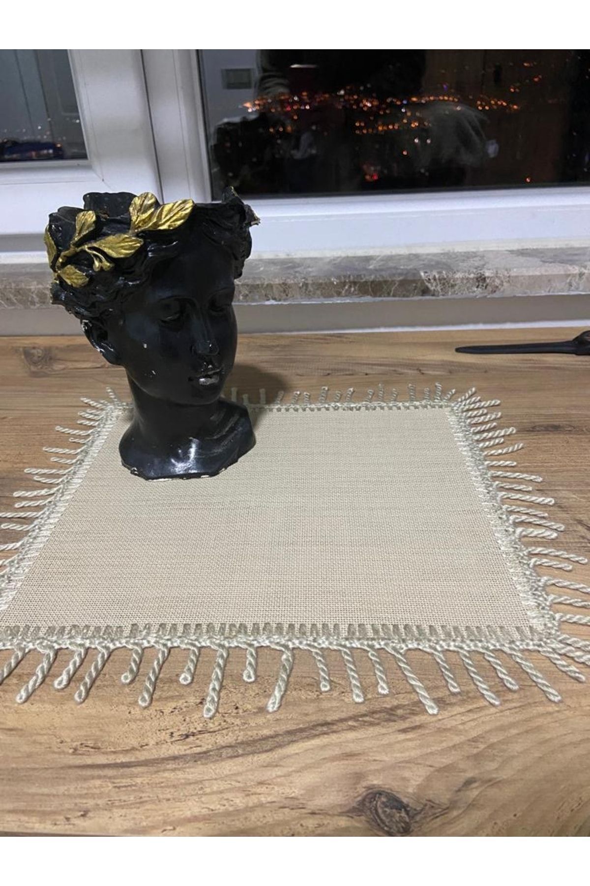 Kırışmaz Keten Linen Kumaşından Masa Örtüsü Sehpa Örütüsü Runner 3