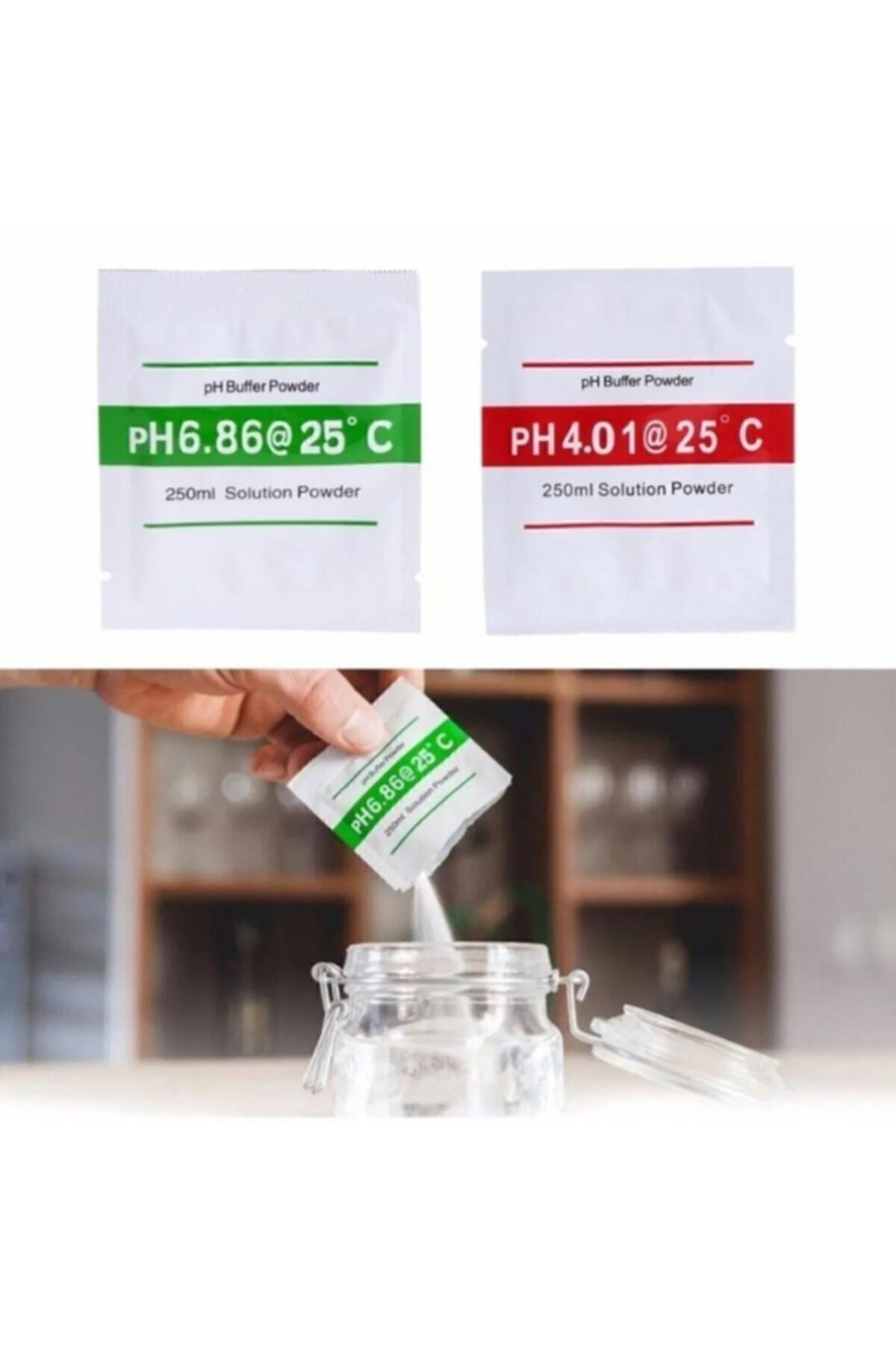 Unichrome 250 Ml Ph Tampon Çözelti Tozu Ph Test Ölçüm Cihazı Tedbir Kalibrasyon 4.01 6.86