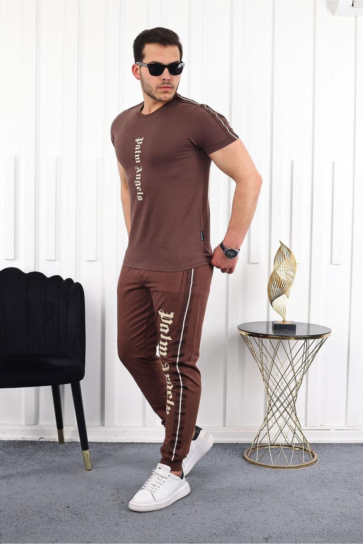 TÜKATO Set De Trening Pentru Bărbați Cu Imprimeu Tile Angels - Regular Fit Masculin - M