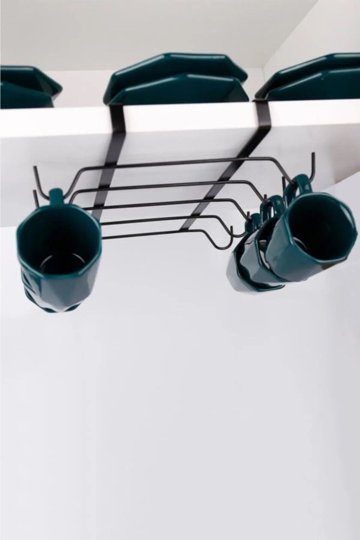MD HOME Suport Pentru Pahare Cu 10 Cârlige Din Metal Negru Pentru Cani Pentru Pahare În Interiorul Dulapului Suport Pentru Pahare Cu Cârlig Cu 10