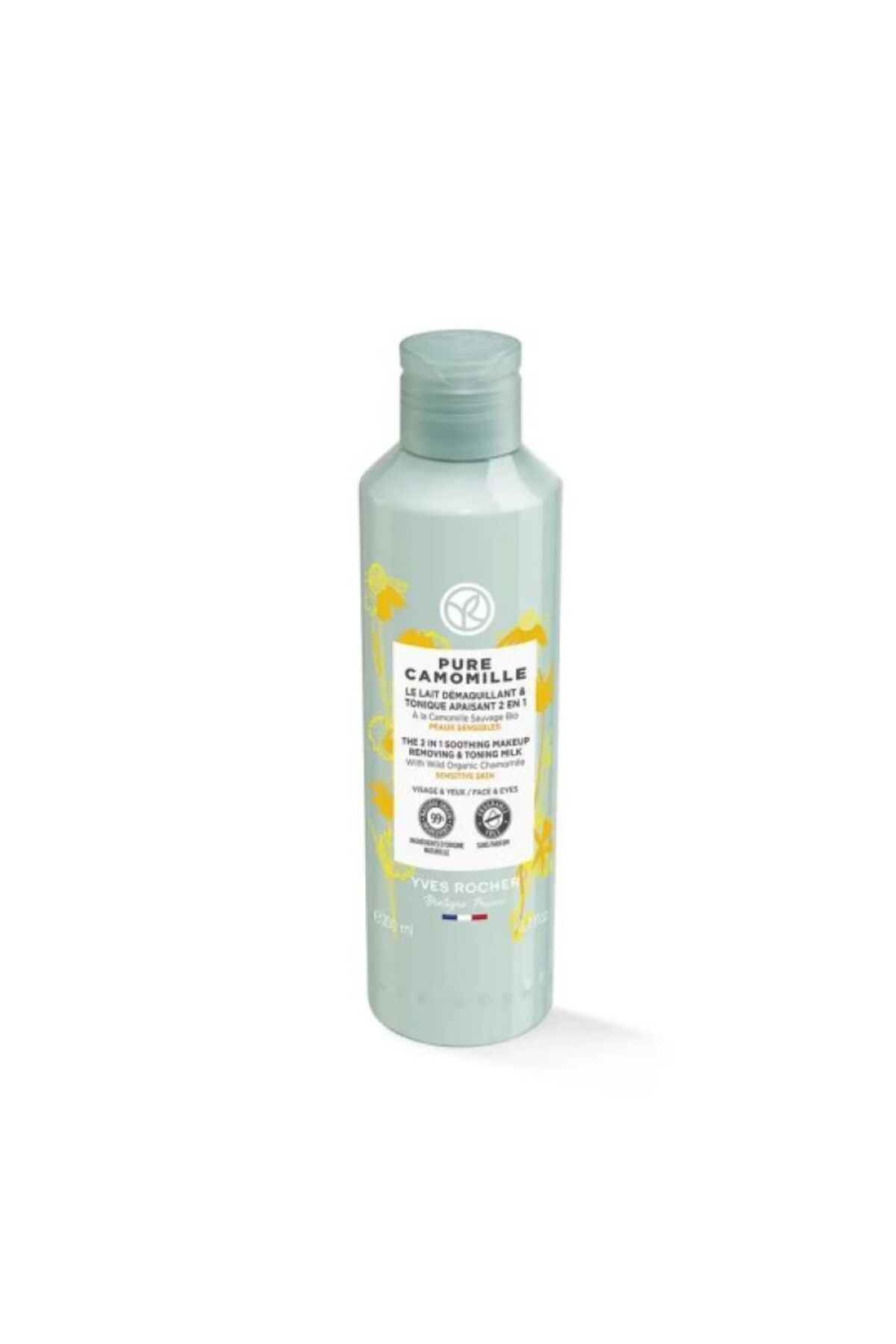 Yves Rocher-200 ml Pure Camomille Facial CleanSing Milk - toner with SenSitive Skin and Make-up Effect 1