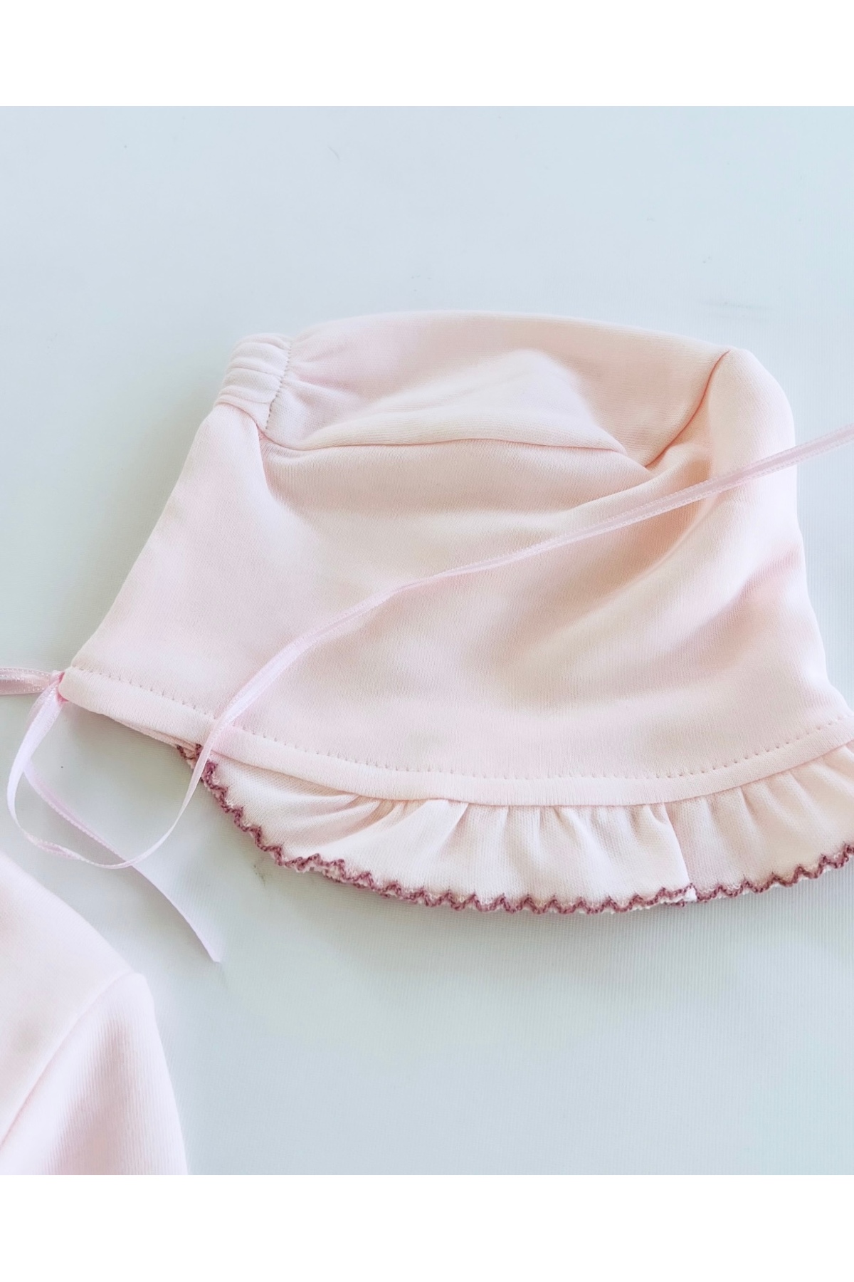 Mert Baby Fırfırella 5'li Organik Hastane Çıkış Seti Pembe %100 Pamuk Yenidoğan Kız Bebek fotoğrafı 3 (önizleme)