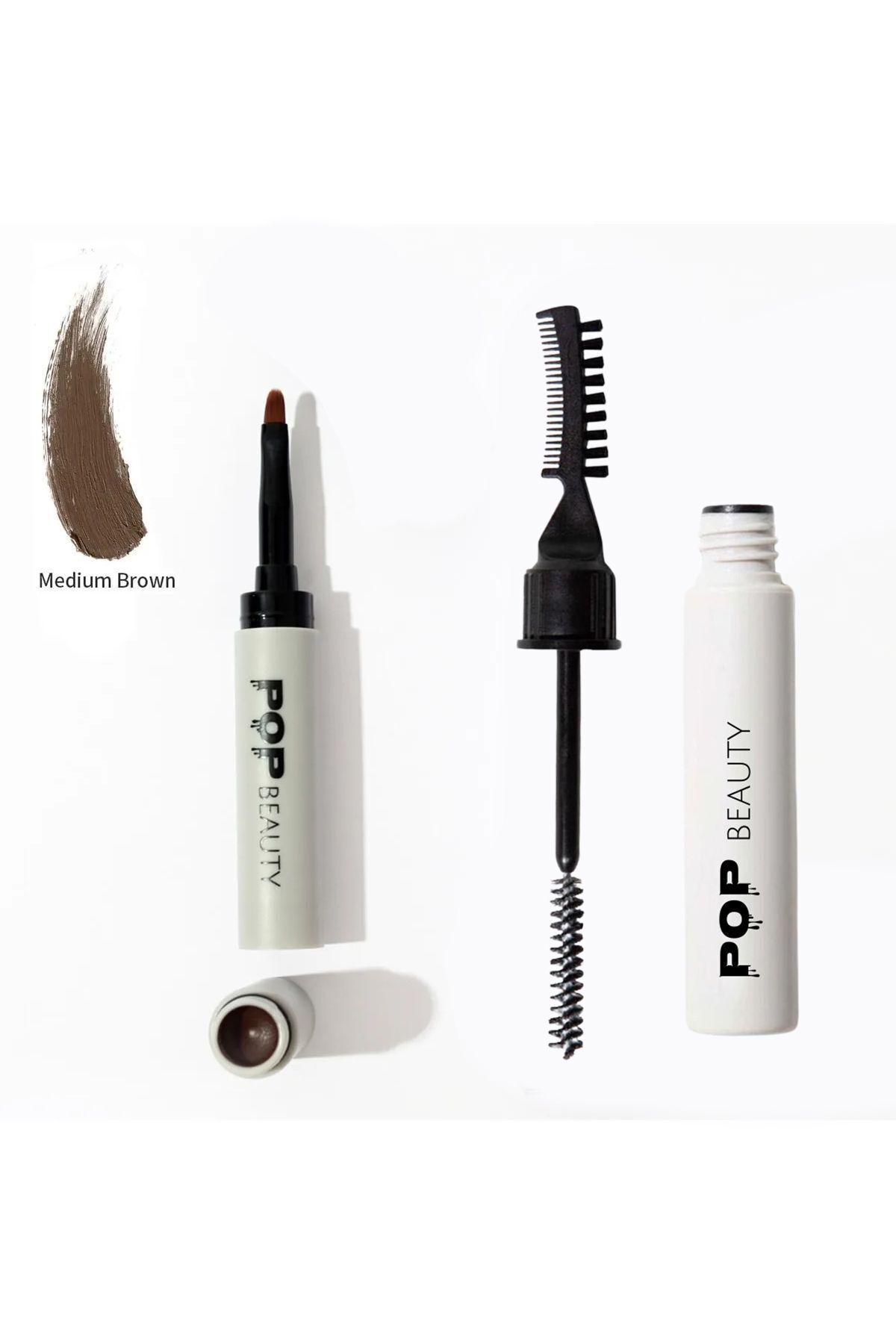 POP Beauty Kaş Sabitleyici Ve Şekillendirici & Kaş Pomadı, 2'li Kaş Bakım Seti