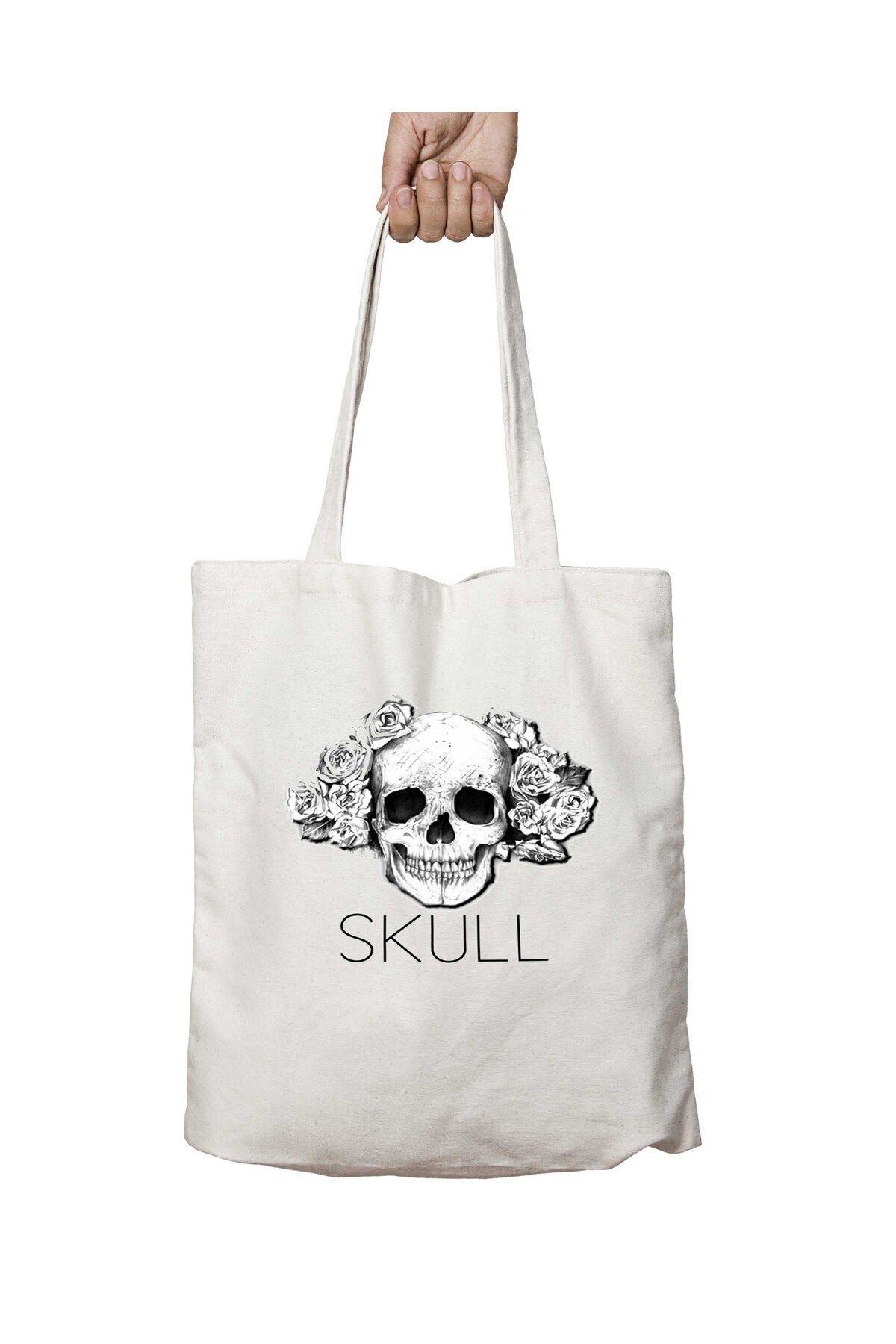 ART HEDİYE Skull Printed Skull - Geantă Lavabilă Pentru Plajă Și Școală Unisex - Mărime unică