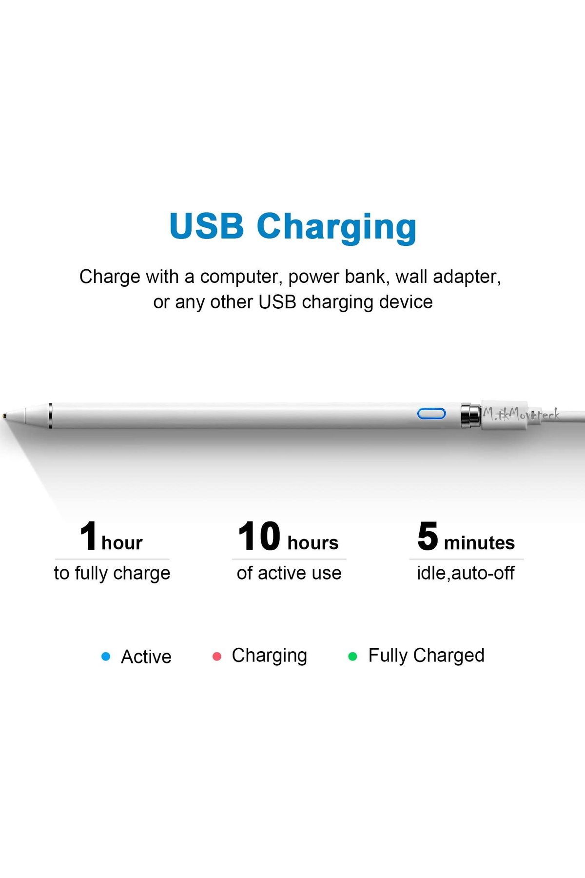 m.tk moveteck-Huawei Compatible Stylus Writing Drawing Lesson Tablet Pen Touch Smart Active Sensitive Sensitive 2