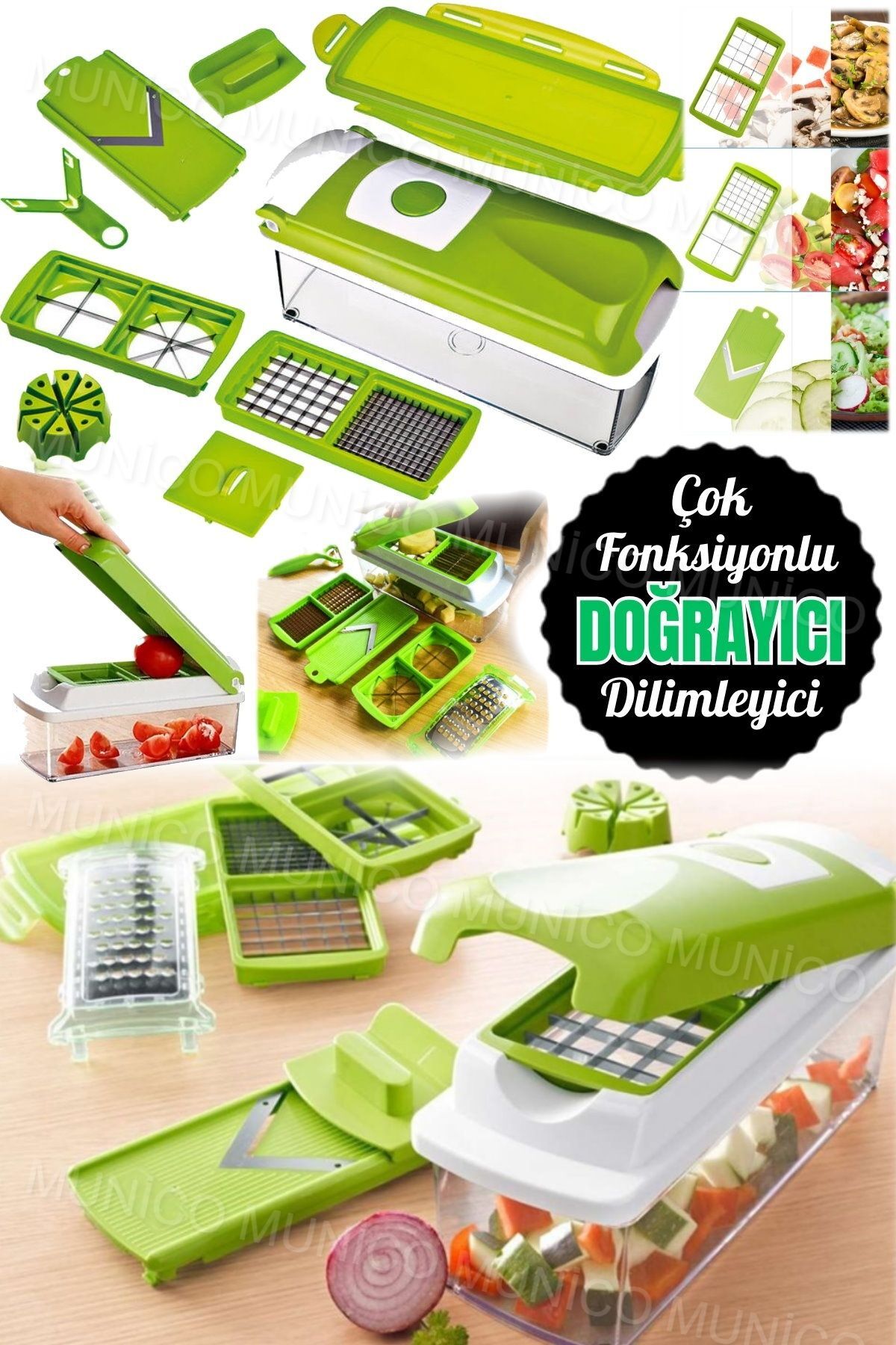 Genel Markalar Çok Amaçlı Sebze Dilimleyici ve Rende 11 Parça Dilimyeci Patates Dilimleyici Pratik Mutfak Aparatı