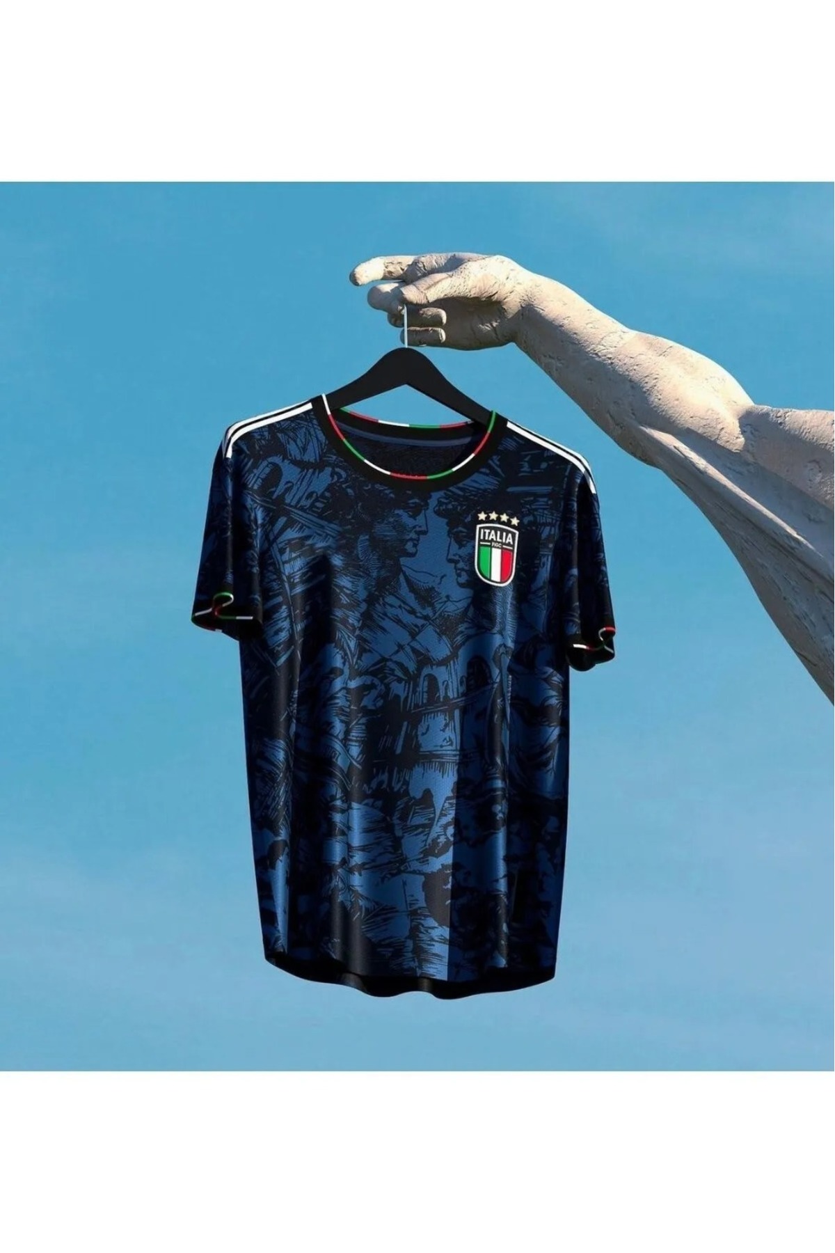 After Party Italya Milli Takım Forması Rönesans Özel Tasarım 2023/24 Yeni Sezon Futbol Forması Blue