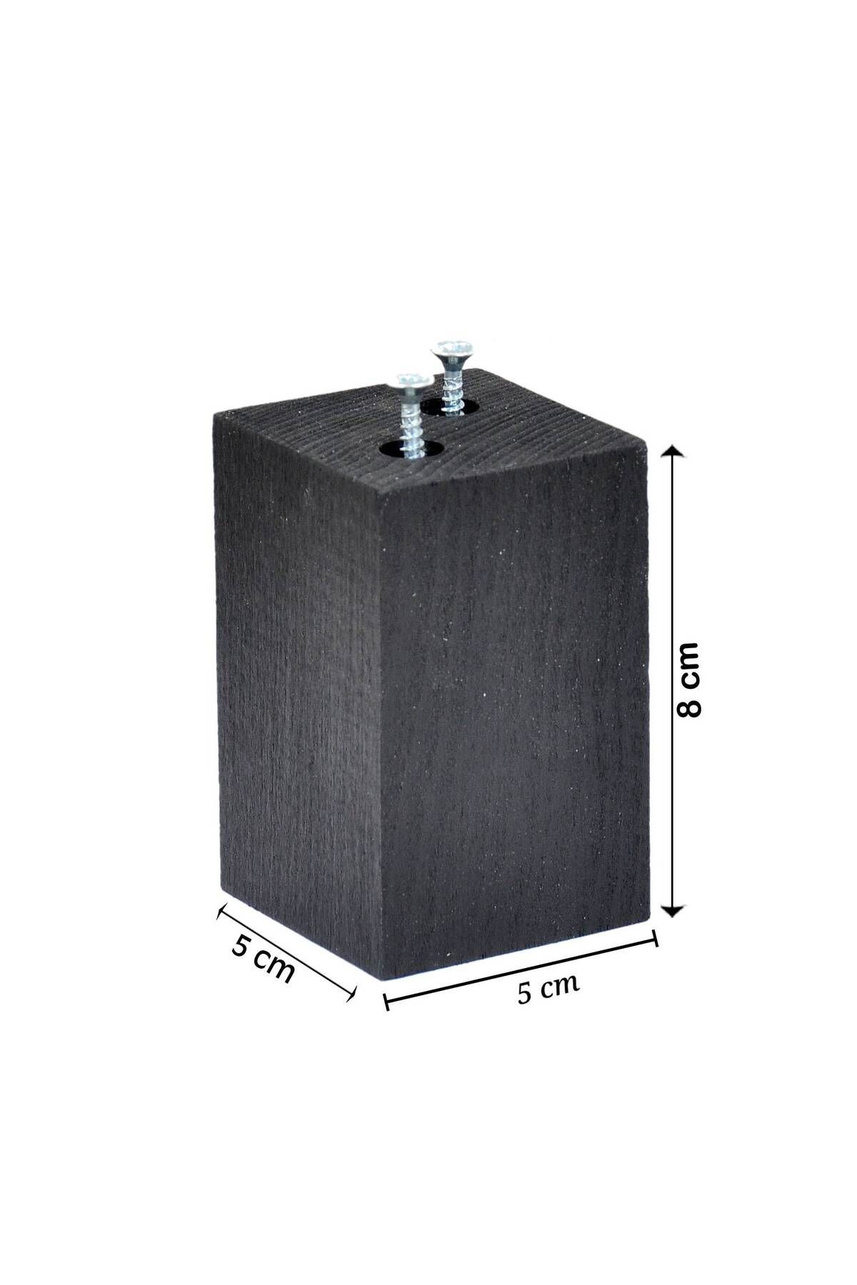 Koltuk Masa Sandalye Sehpa Kanepe Ünite Ağaç  Ayak Yükseltici Takoz Boy 8 cm En 5x5 cm Siyah