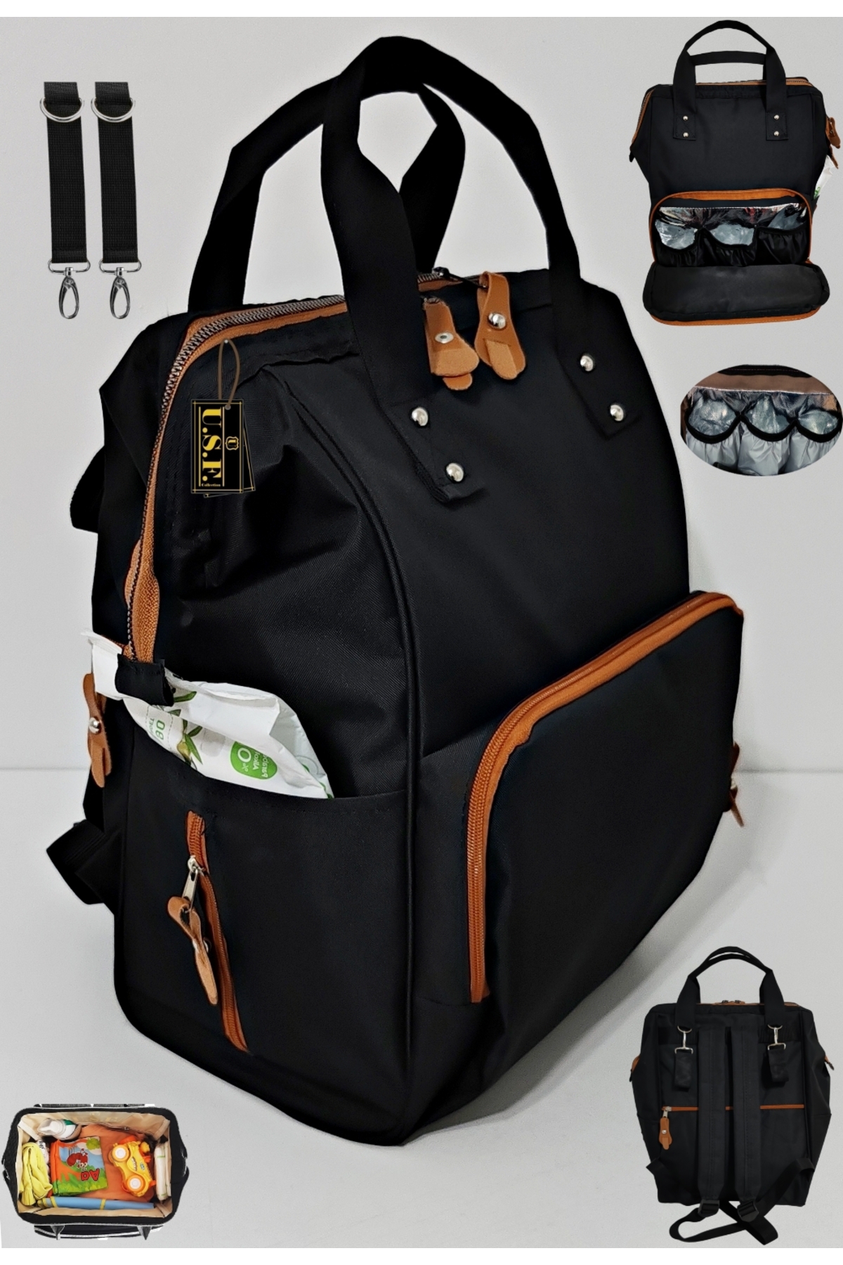 USF Çift Yönlü Bebek Taşıma Kanguru Ana Kucağı Portbebe Bebek Bakım Çantası Hastane Çıkış Çantası 4 Lü fotoğrafı 2 (önizleme)