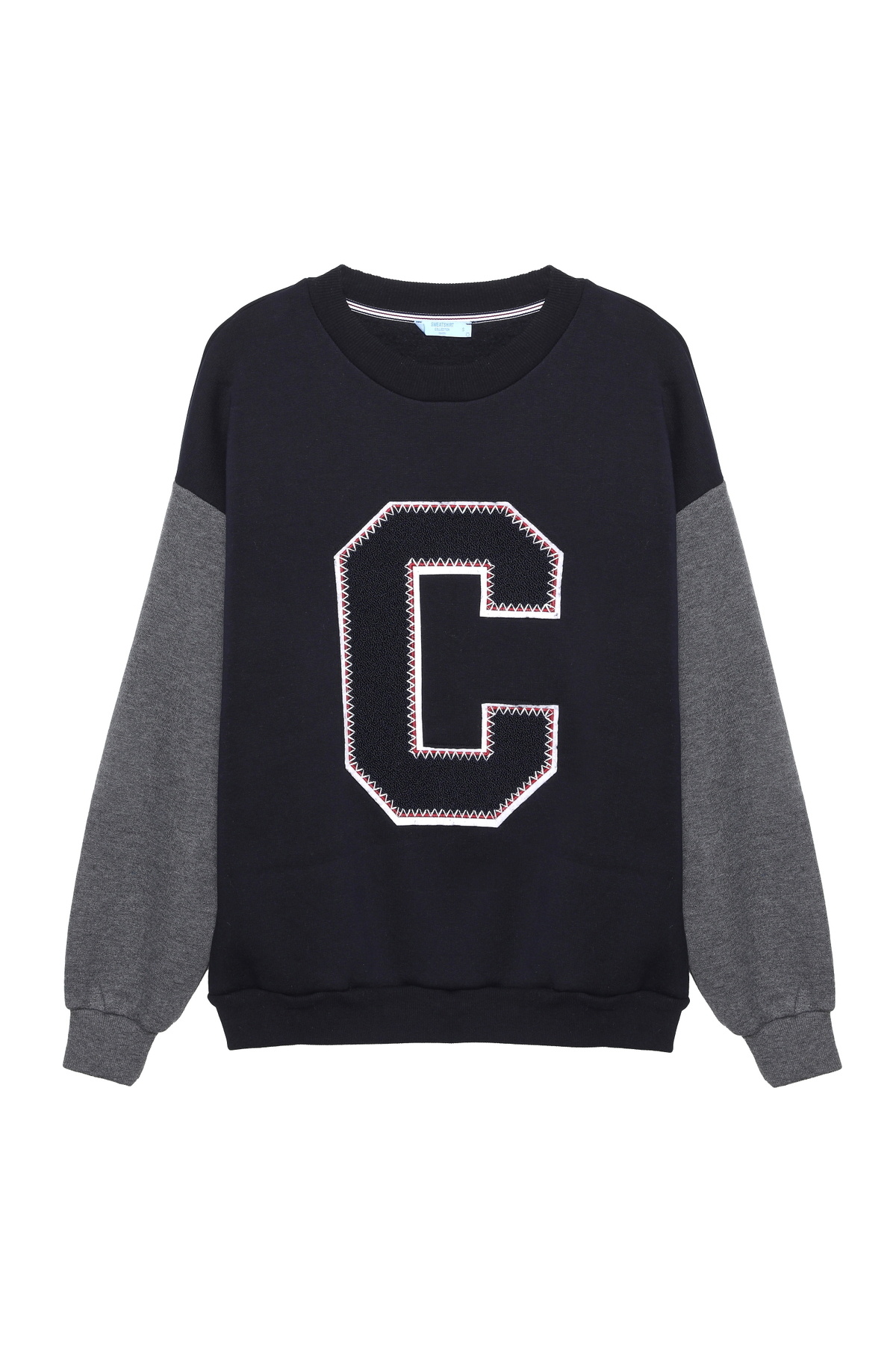 Quzu  Keçe Baskı Detaylı Sweatshirt Lacivert - Görsel 2