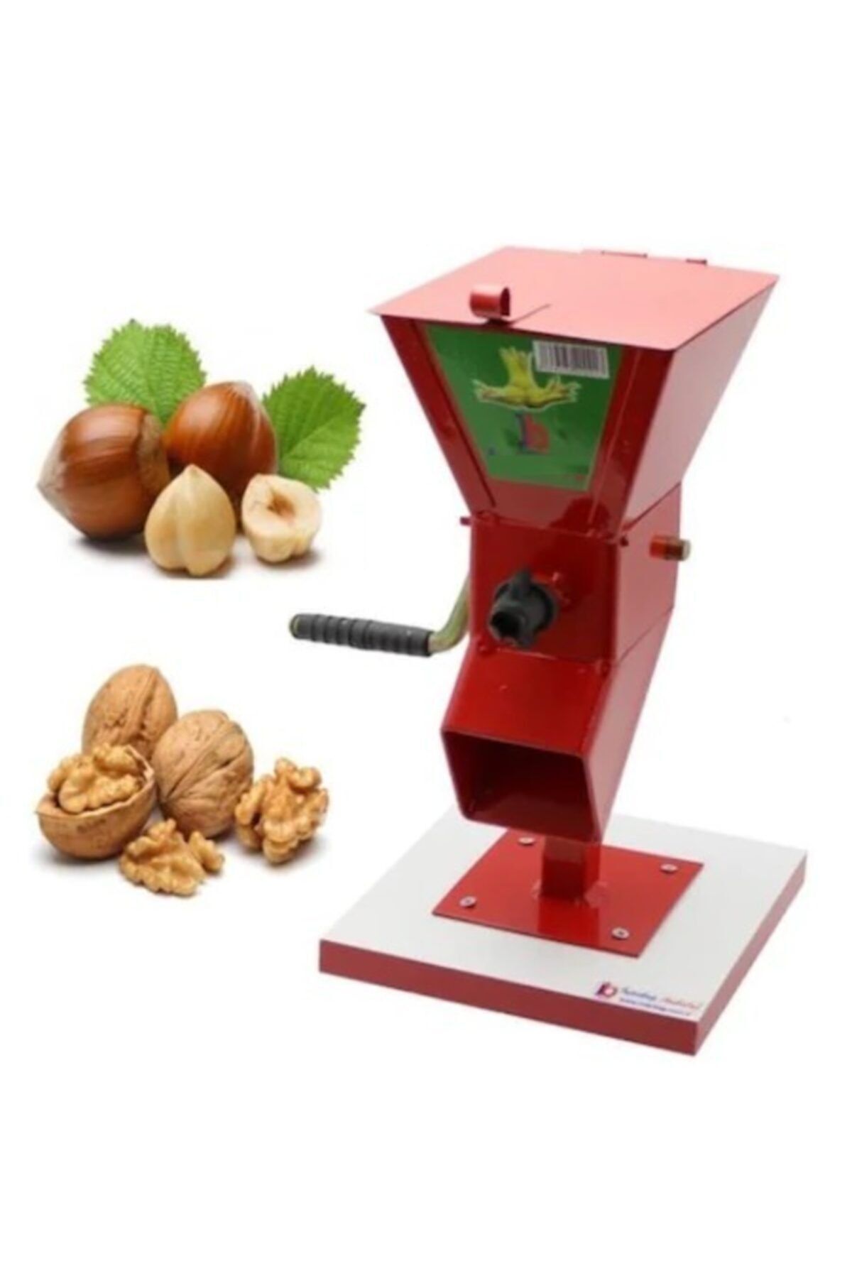 NEALIRSANUCUZ Fındık - Ceviz - Badem Kırma Makinası Kırıcı Metal Kapaklı-tahtaya Sabitlenmiş-kırmızı