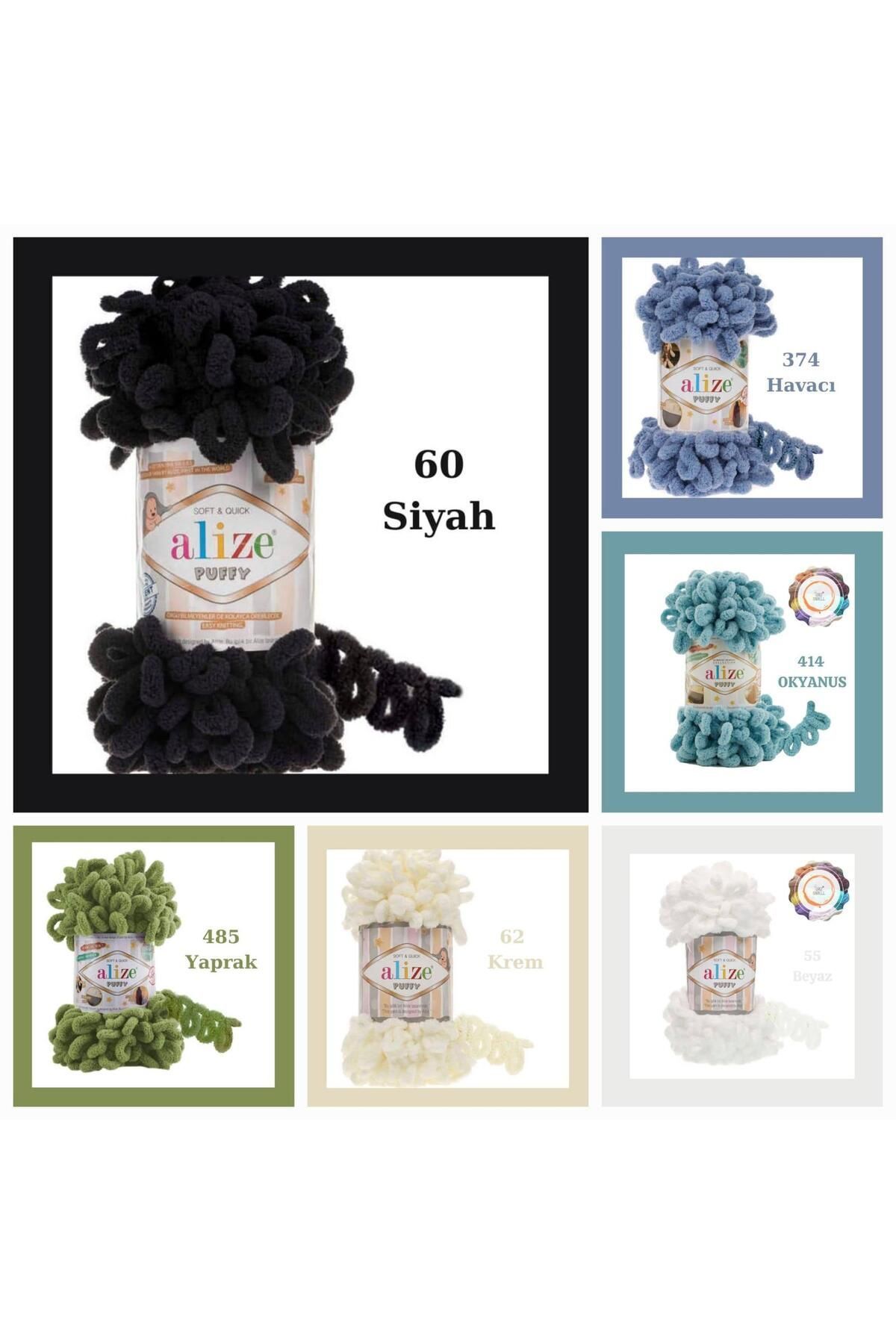 Puffy El Örgü Ipliği Büyük Ilmek (Tekli ) - 100 Gr. 9 Mt. Parmak Ipi, Battaniye Ipi - 2