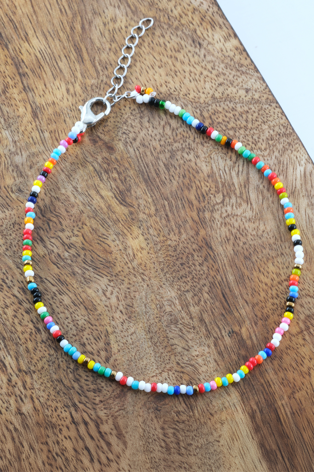 Chillin' Renkli Boncuklu Ayarlanabilir Bijuteri Kadın Halhal Modelleri Hediyelik El Yapımı