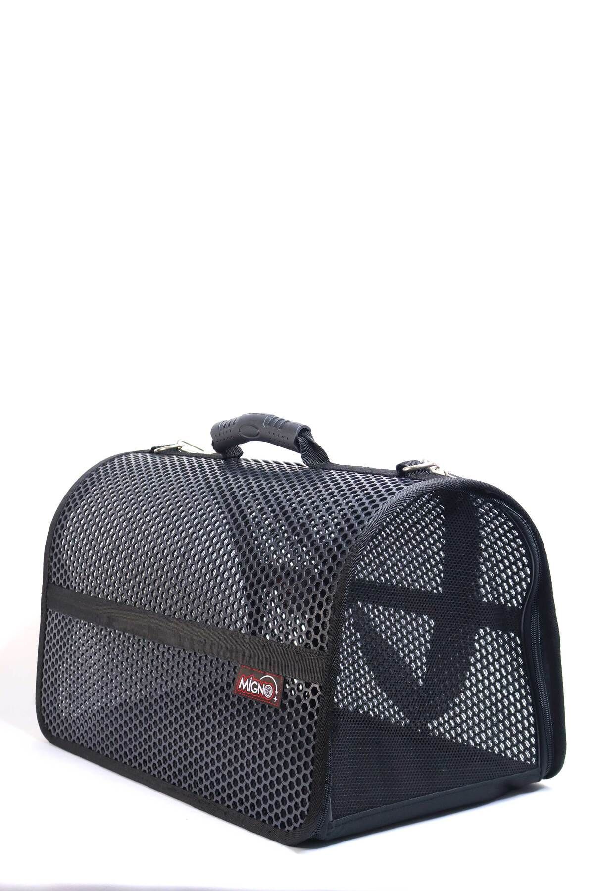 MİGNO FLYBAG Voyager Fileli Model Kedi Köpek Taşıma Çantaları - Siyah