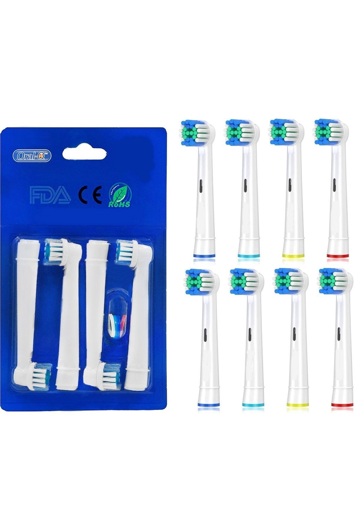 LOVYCO Kiwi 8 Adet Şarjlı Ve Pilli Diş Fırçaları Ile Uyumlu Ekstra Yumuşak Yedek Başlık