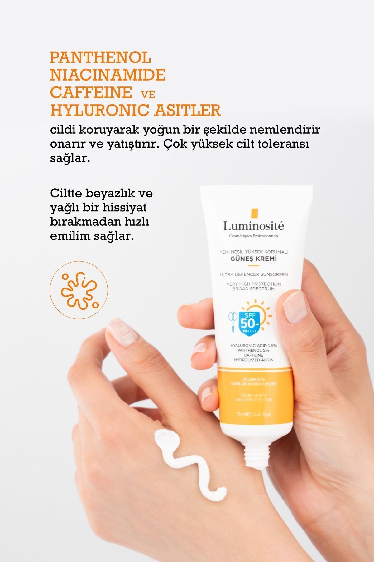 Luminosite-SPF 50 Sunscreen - PA++++ Maximum Protection, Face and Body 75ml, Against UVA-UVB Rays 4