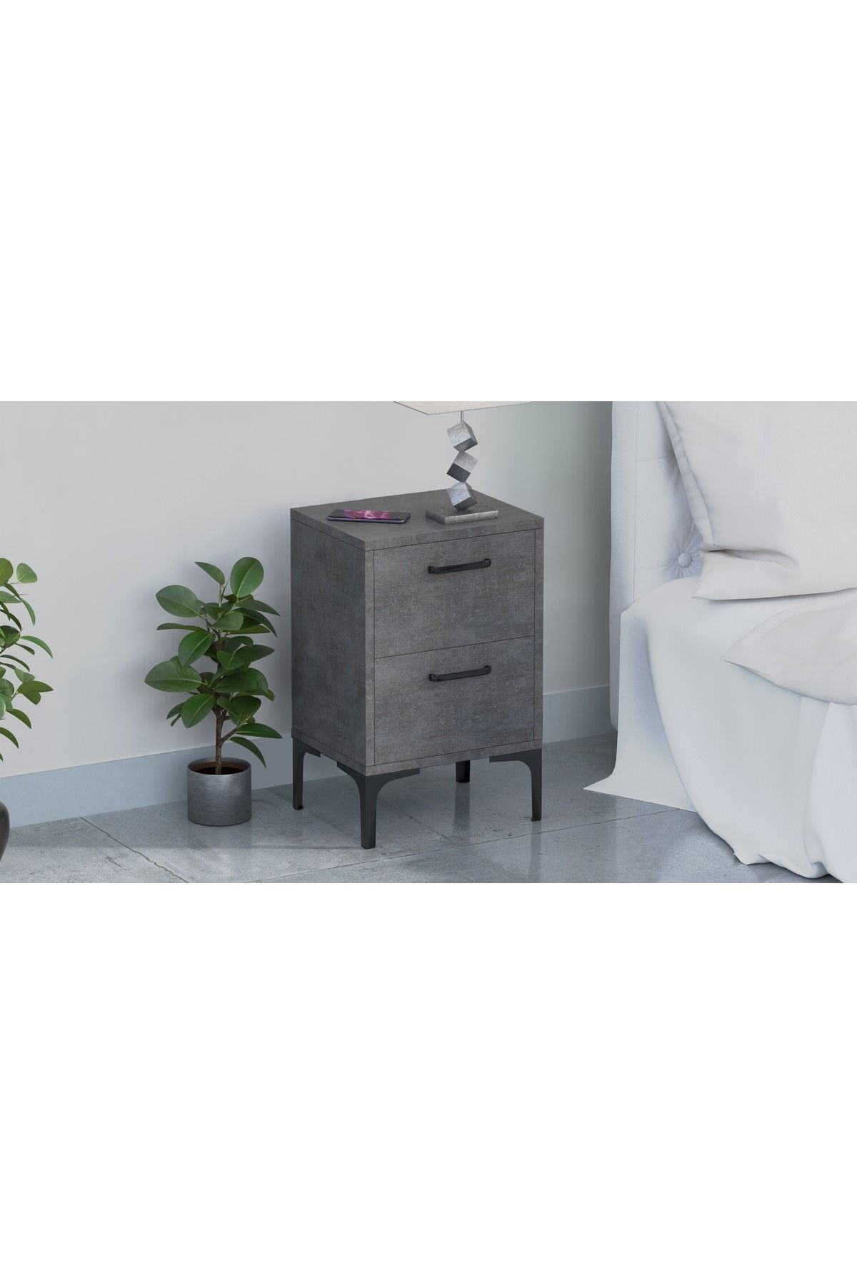 Mahmayi-Modern Stand: 2 Soft-Close Drawers, Versatile Use, Easy Assembly, Lightweight - Anthracite 2