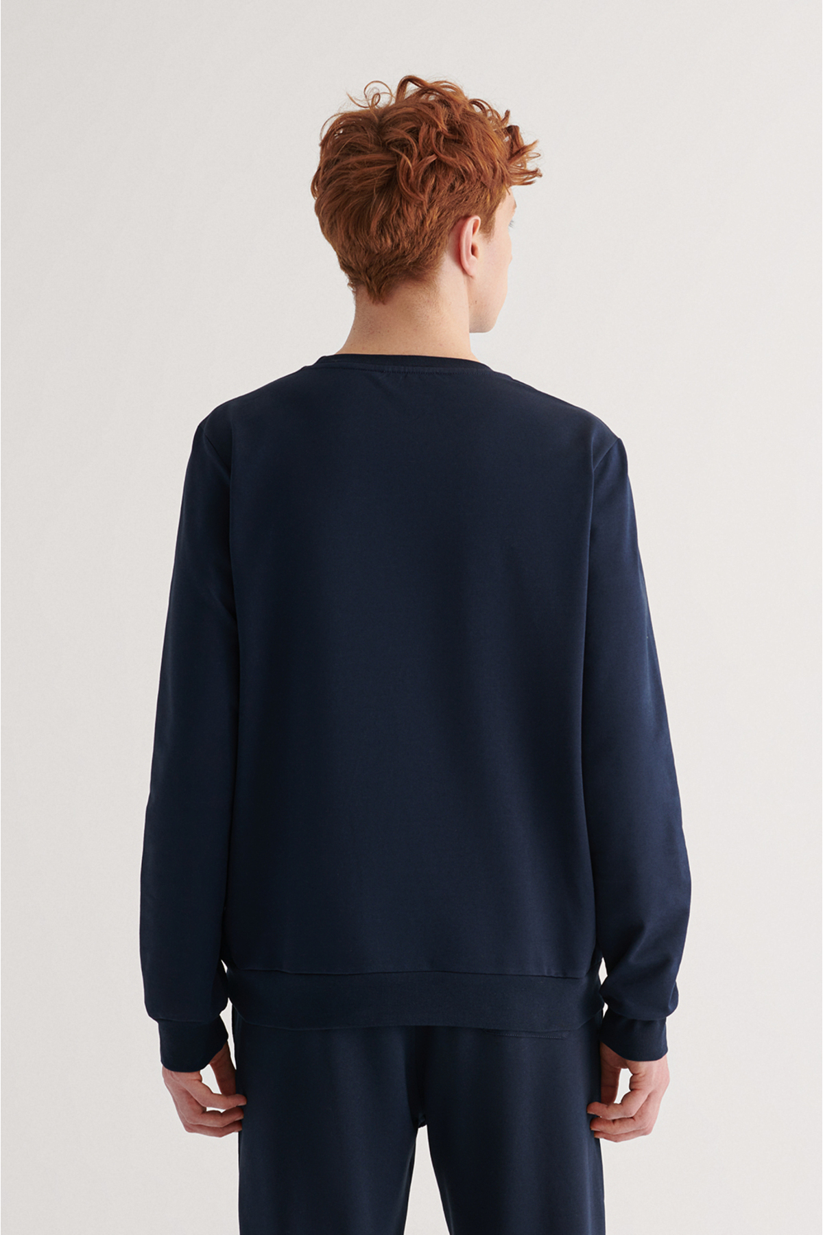 سویشرت مردانه آبی سرمه ای آوا | E001007 اورجینال - تصویر 6