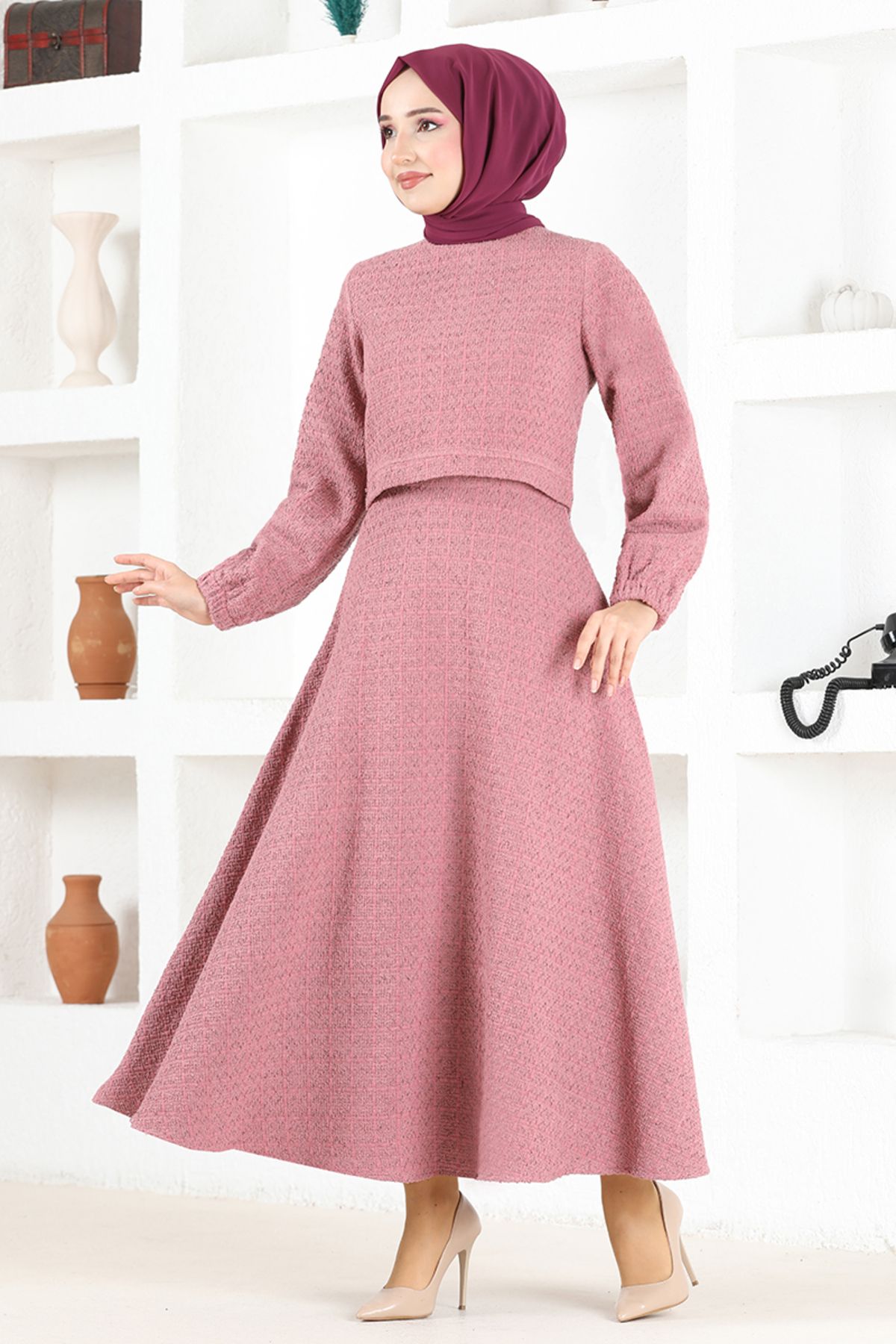 ModaMerve-Dried Rose Skirt Combination - MSL6866 2