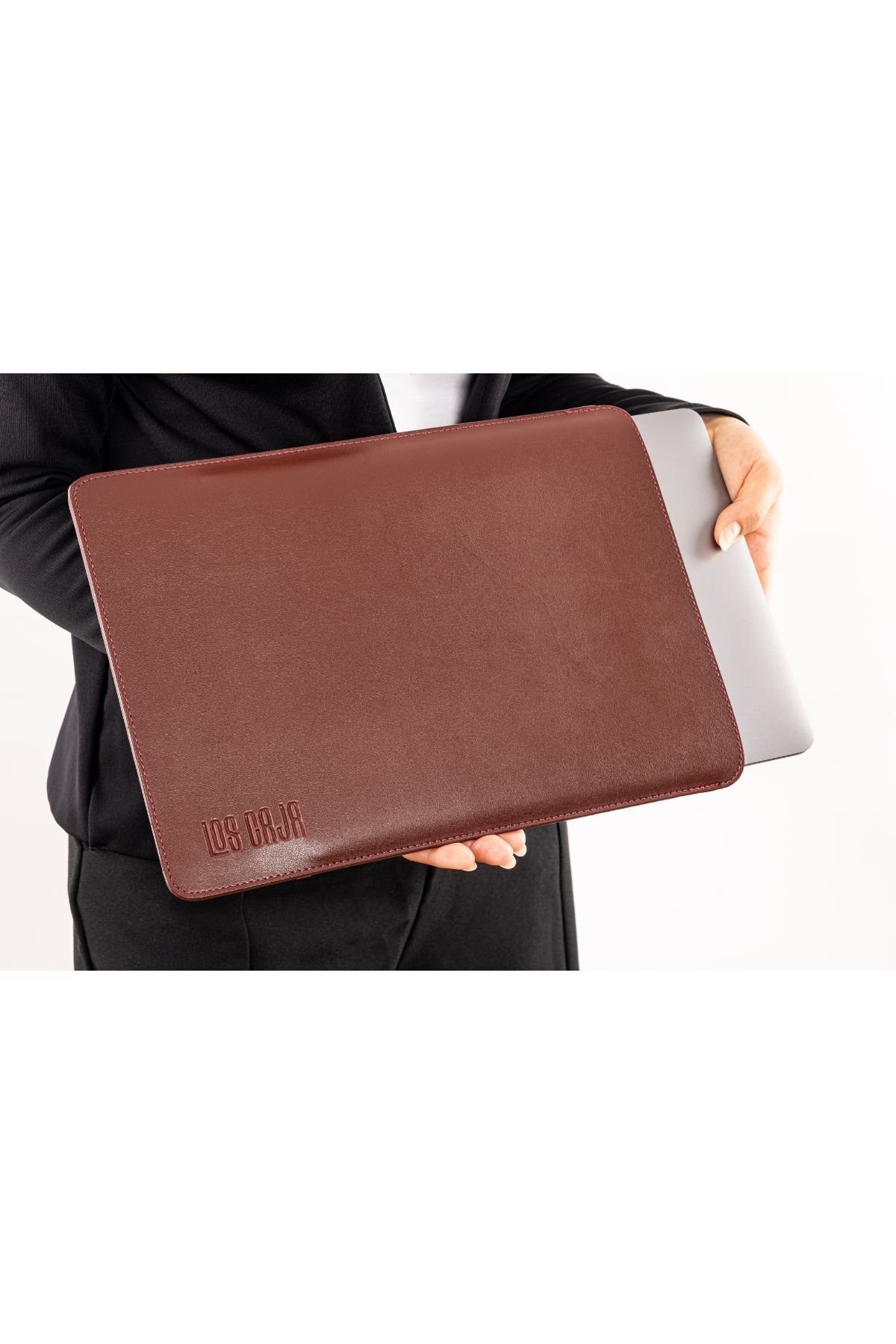 LOS CAJA  Minimalist 16 İnç Laptop Kılıfı, Vegan Deri, Su İtici Özellikli, Bilgisayar Notebook Laptop Çantası - Görsel 4