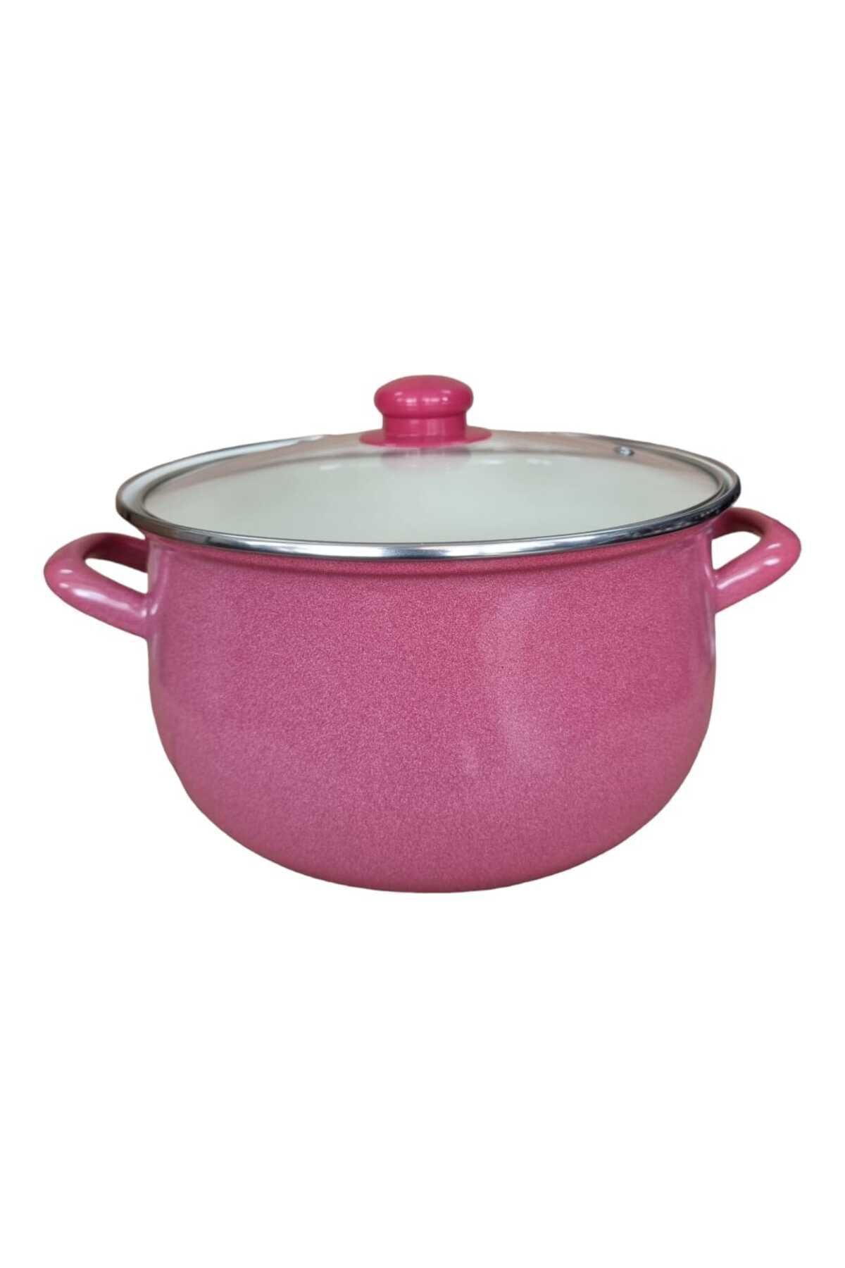 Emaye Yoğurt Tenceresi Pembe 24 Cm 5 Litre