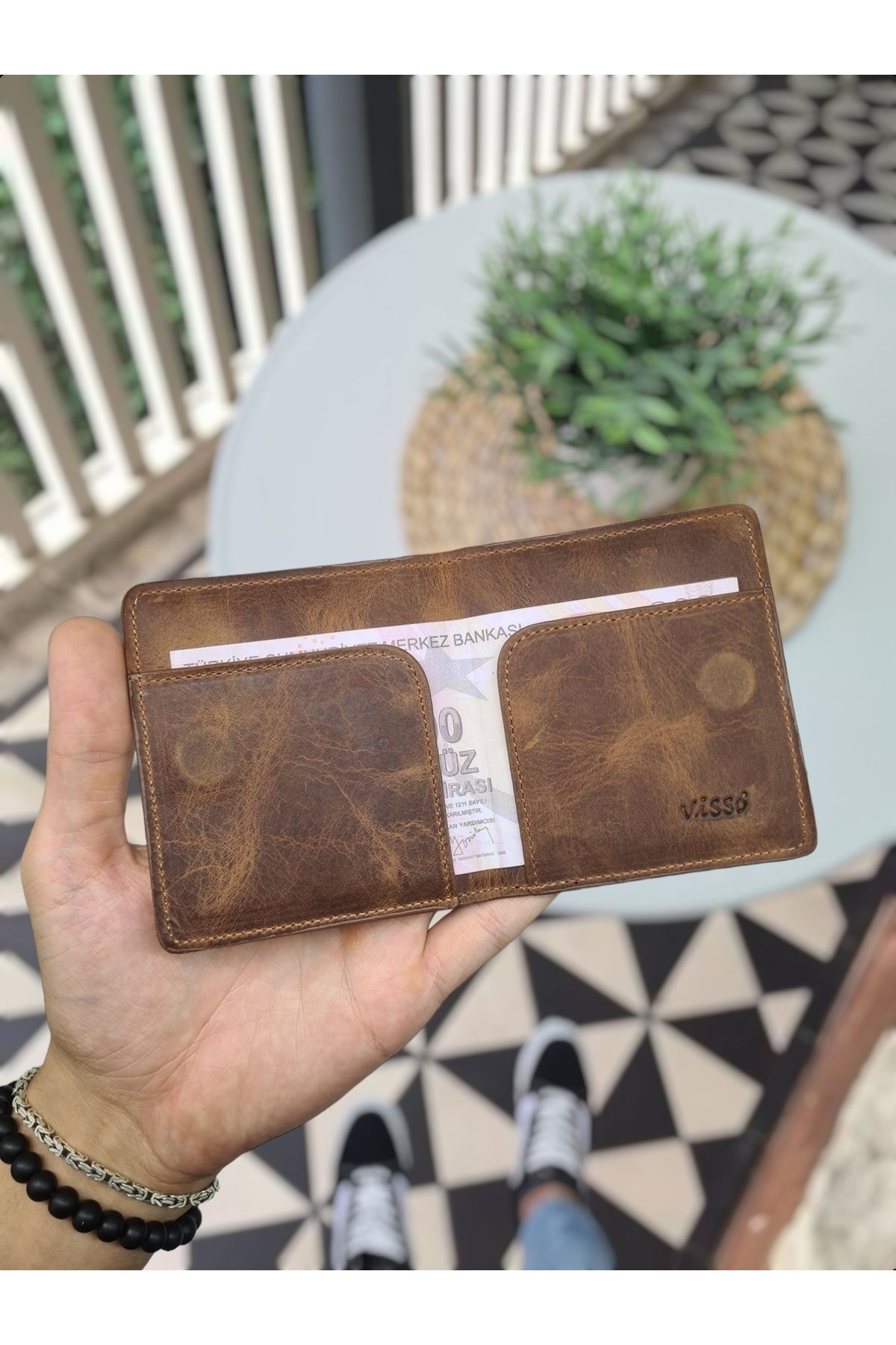 کیف پول مردانه و زنانه VISSO 657 اصلی گوشت گاو مگنت لری آقای کارت مقدس دستی شیک Visso leather