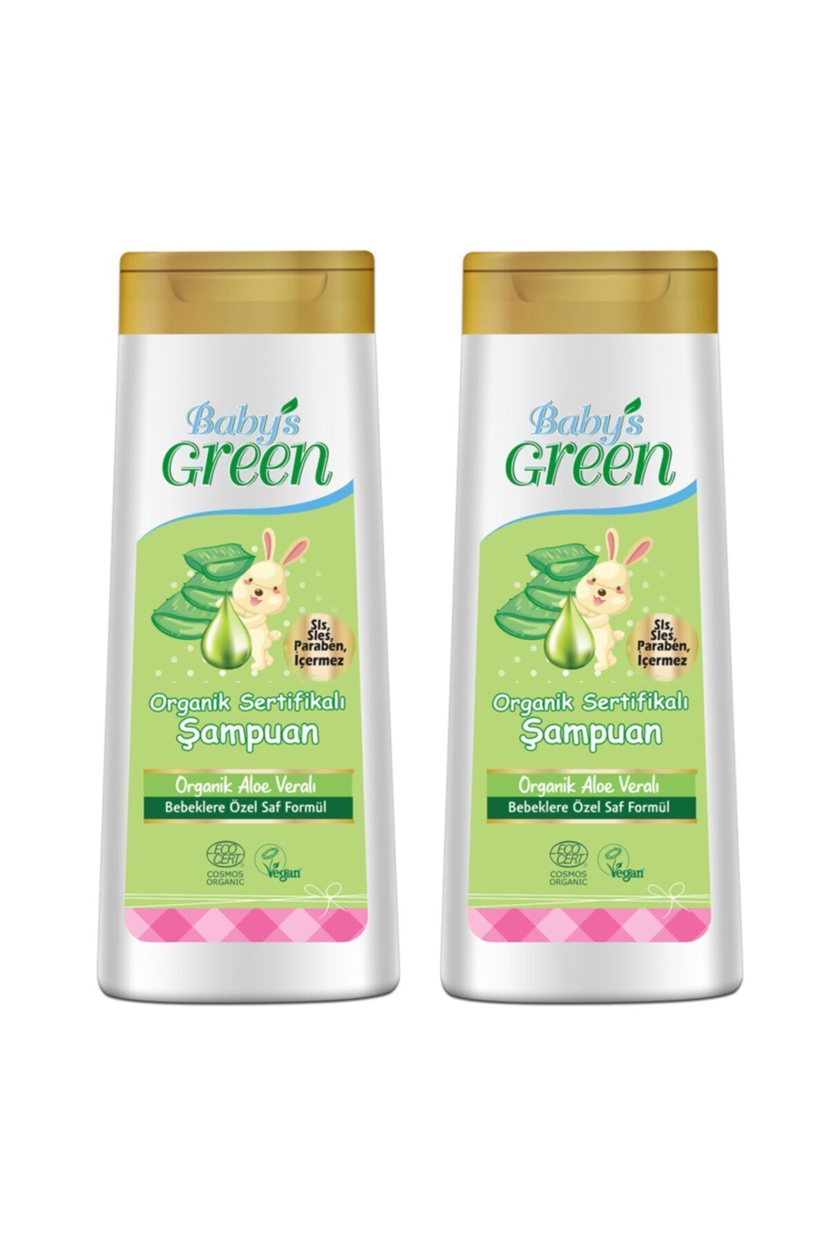 2'li Set - Organik Aloe Veralı Bebek Saç Ve Vücut Şampuanı ( 400 ml X 2 Adet )