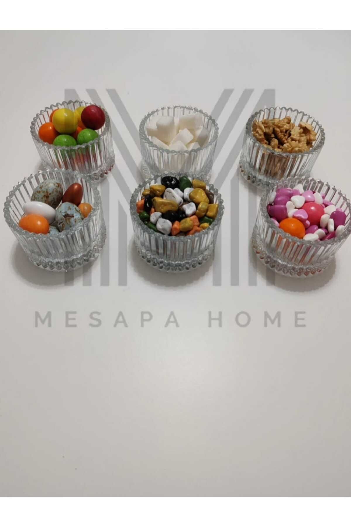 6 PIECE GLASS SNACK BOWL SUNUK MAGNOLİA BOWL SULTAN PLATE PRESENTATION BOWL SERVICE SET