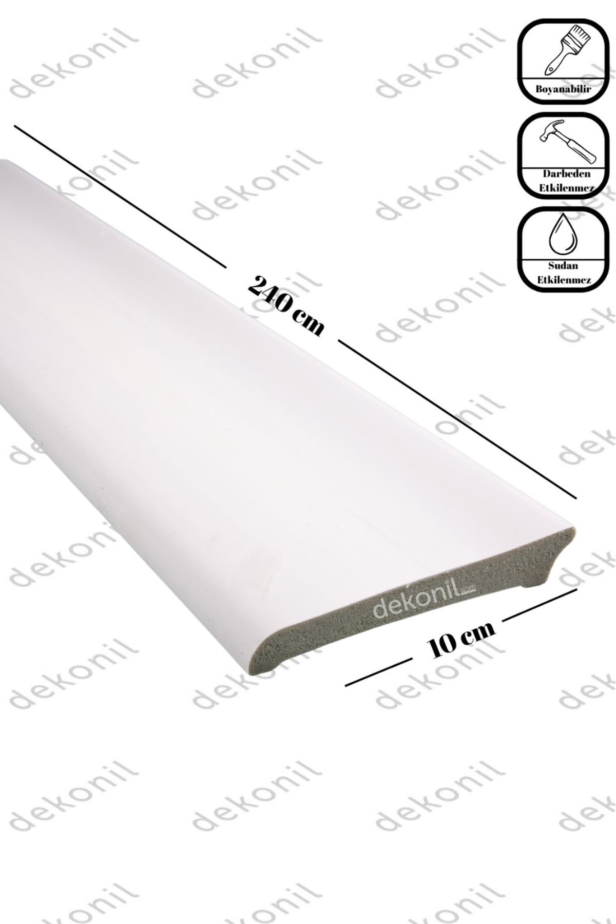 Dekonil Basic Boyanabilir Süpürgelik 10cm (3 BOY 7.2METRE) - Fiyatı ...