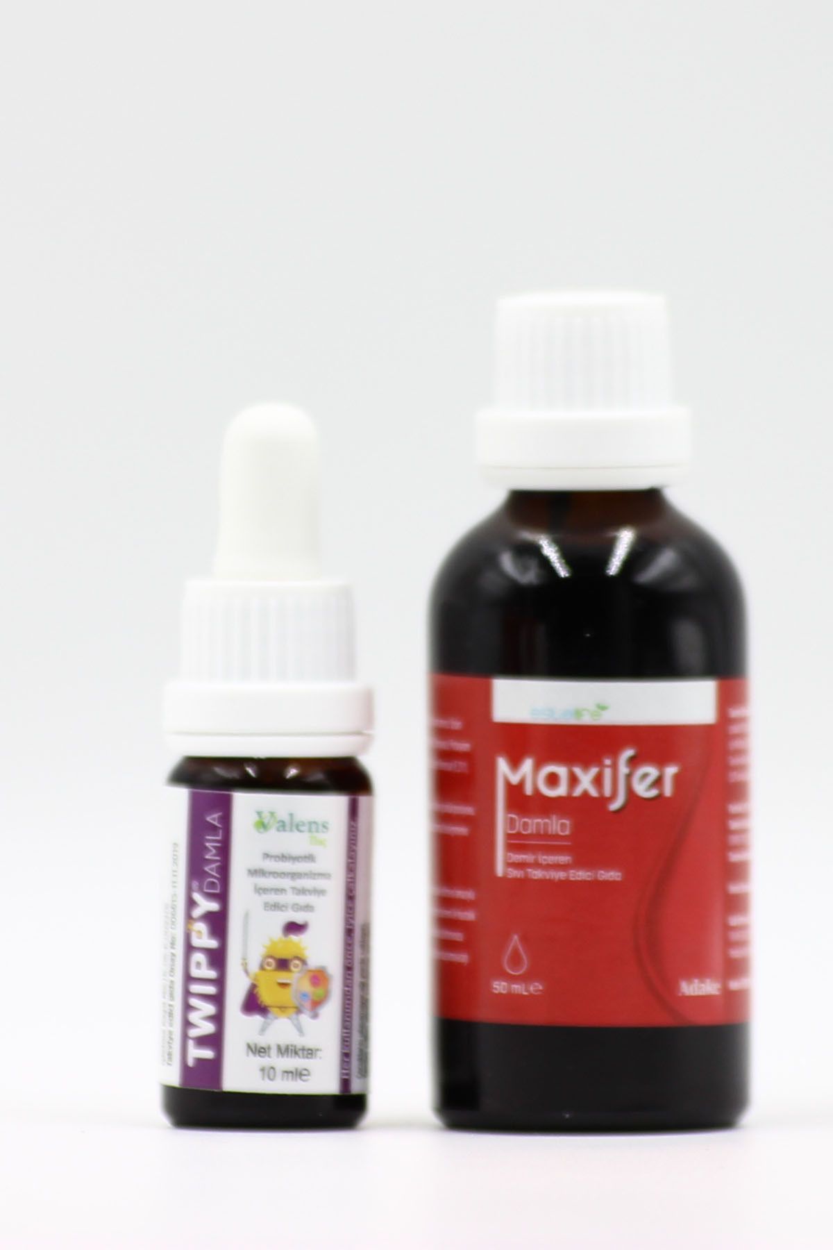 Valens Twippy Probiyotik Damla 10ml Maxifer Damla 50 mL - Doğal Üzüm Pekmezli Demir Takviyesi