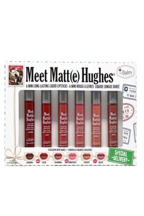 the balm Meet Matte Hughes 6'lı Ruj Seti seyahat boy LİKİT MAT RUJ 1.2 ML Lip...