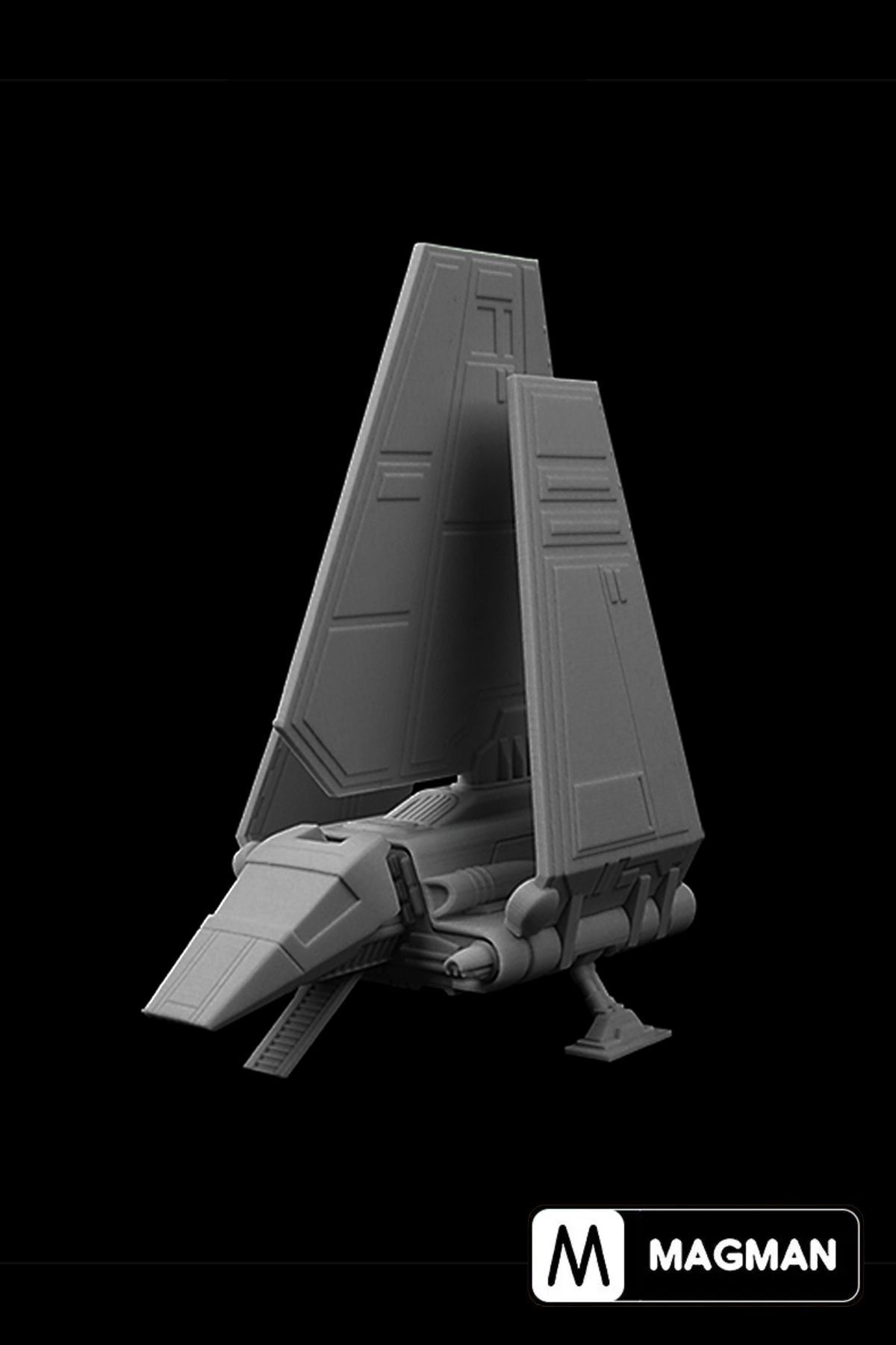MagMan-sTar-Wars T4a Lambda Class shuttle - 10 Piece spacecrafT ConsTrucTion seT, Gray and Black OrnamenTal Figure 2