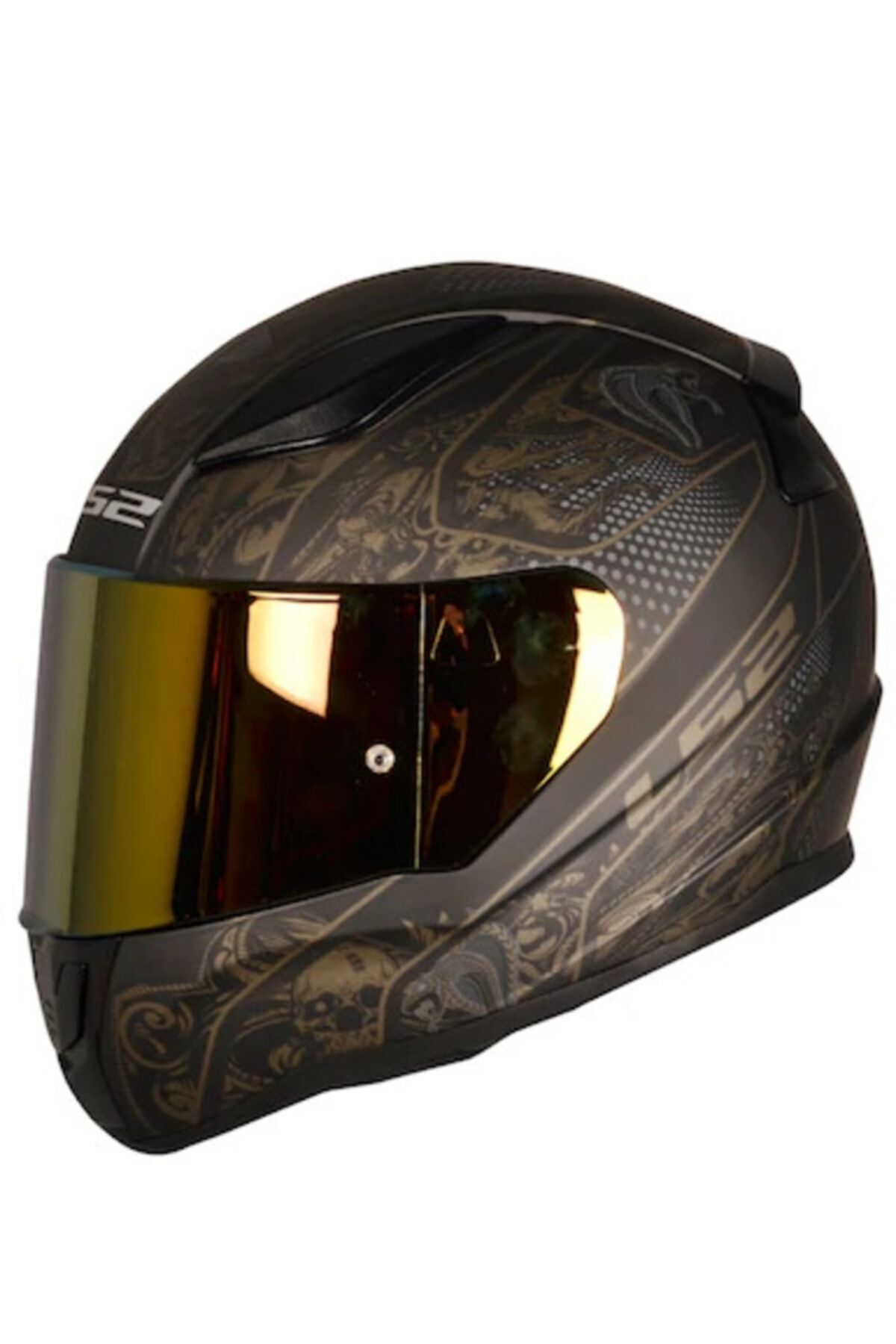 LS2 Ff353 Rapıd Crypt Mat Kask Gold Şeffaf Cam