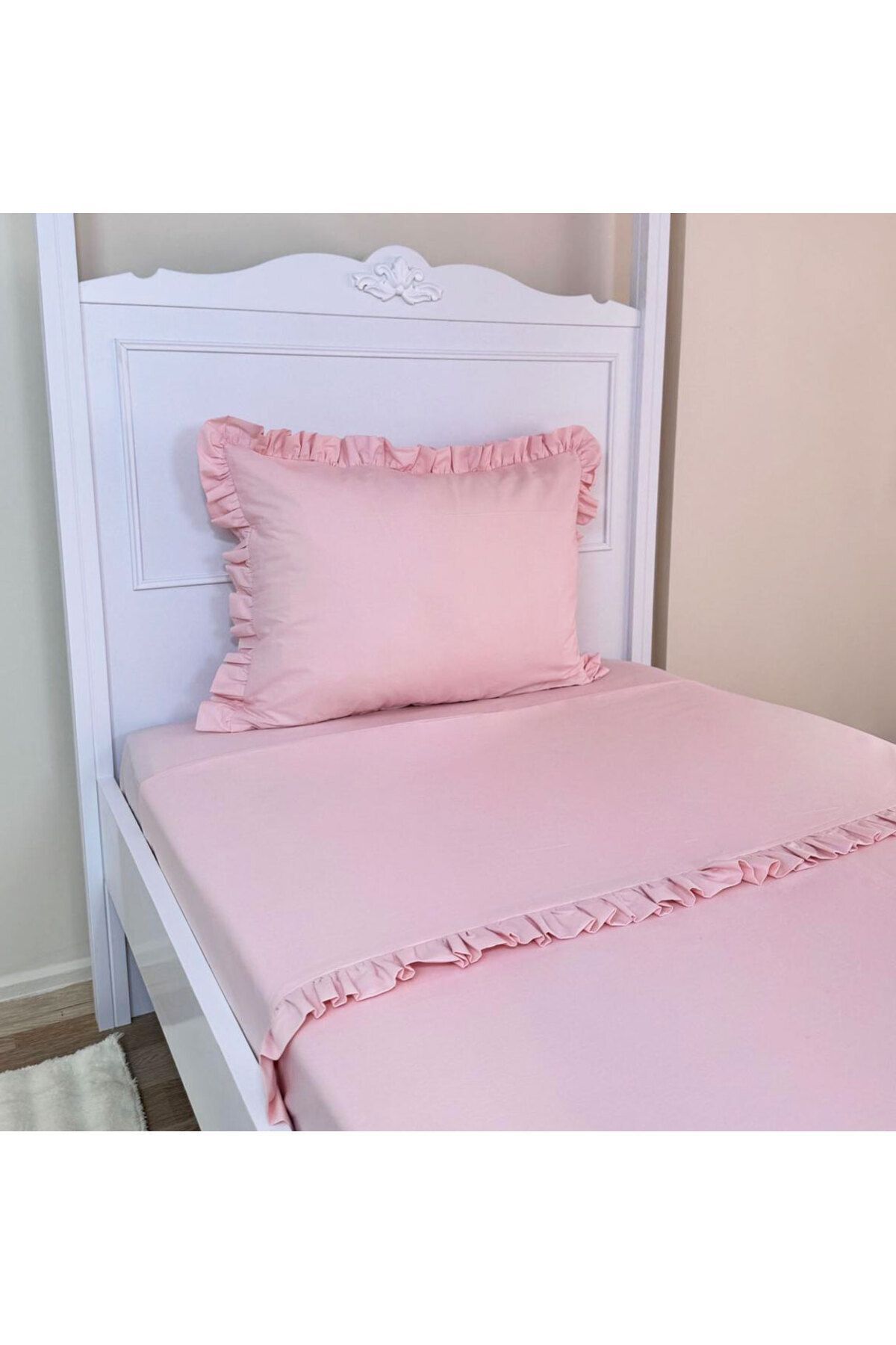 PAMUKA-Baby Pink Single Frilly Duvet Cover Set 3