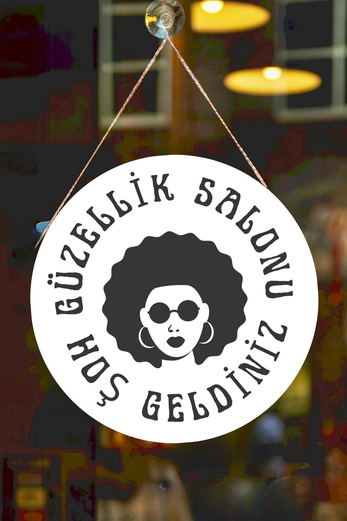 Beauty Salon Glass Door Board Welcome Sign, Women's Hairdresser Shop Ornament, Hanging Glass Door Table