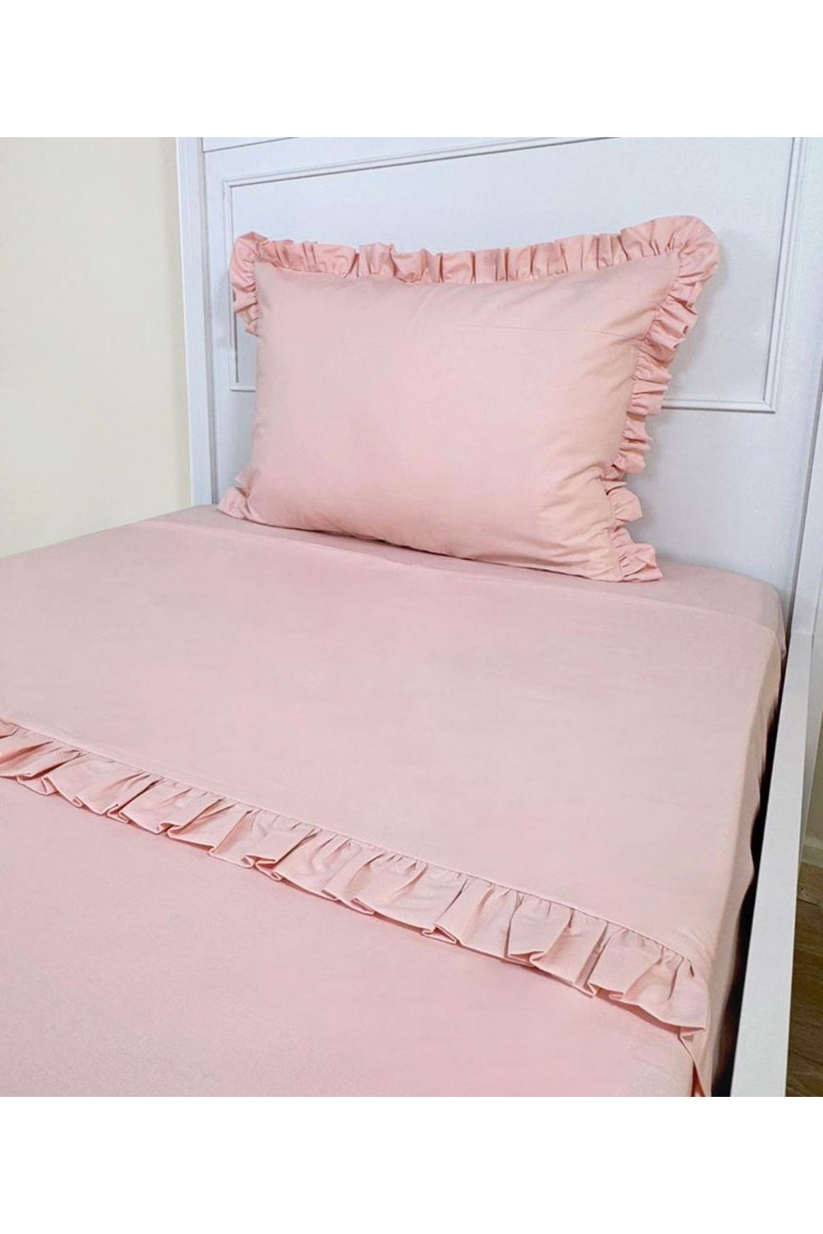 PAMUKA-Baby Pink Single Frilly Duvet Cover Set 2