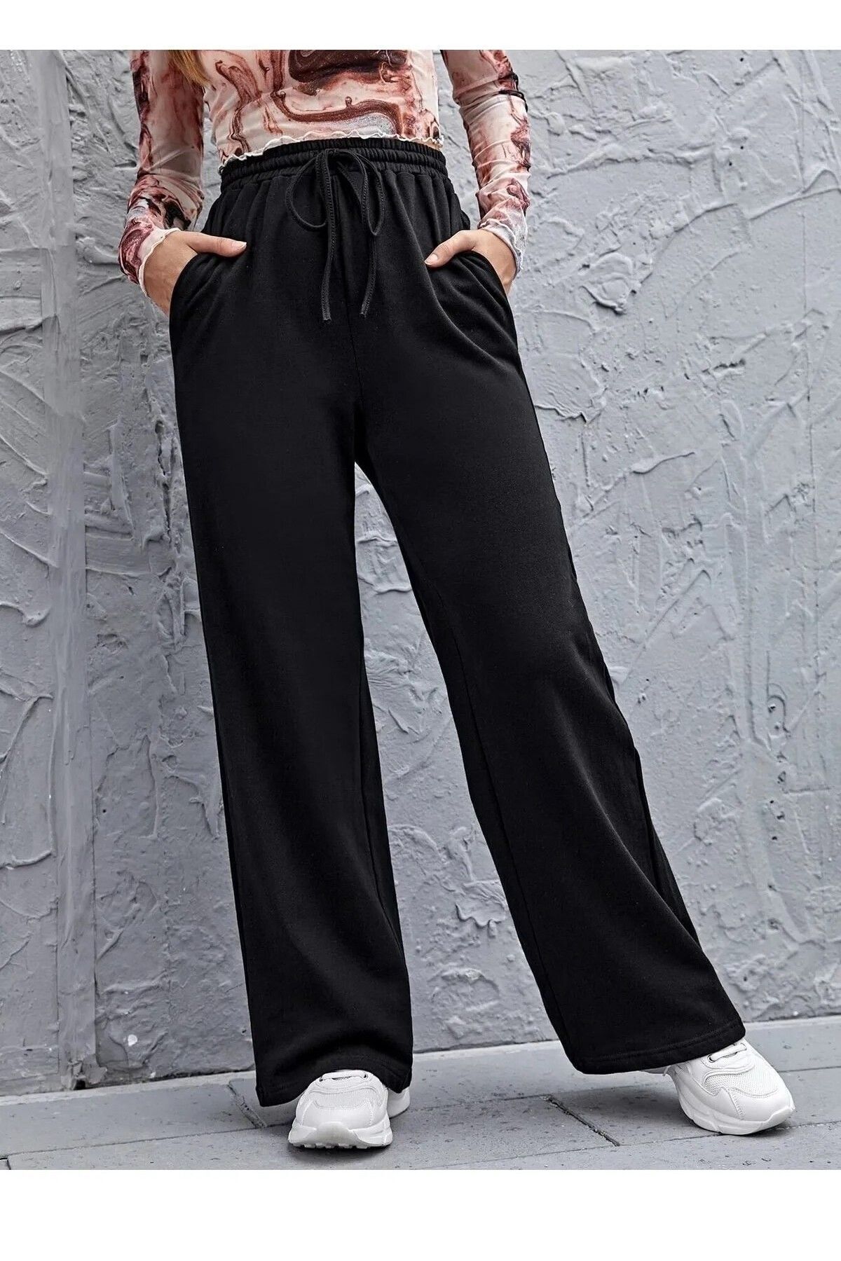 Verivay Pantaloni De Sport Negri Supradimensionați - Croială Largă Unisex - 2XL