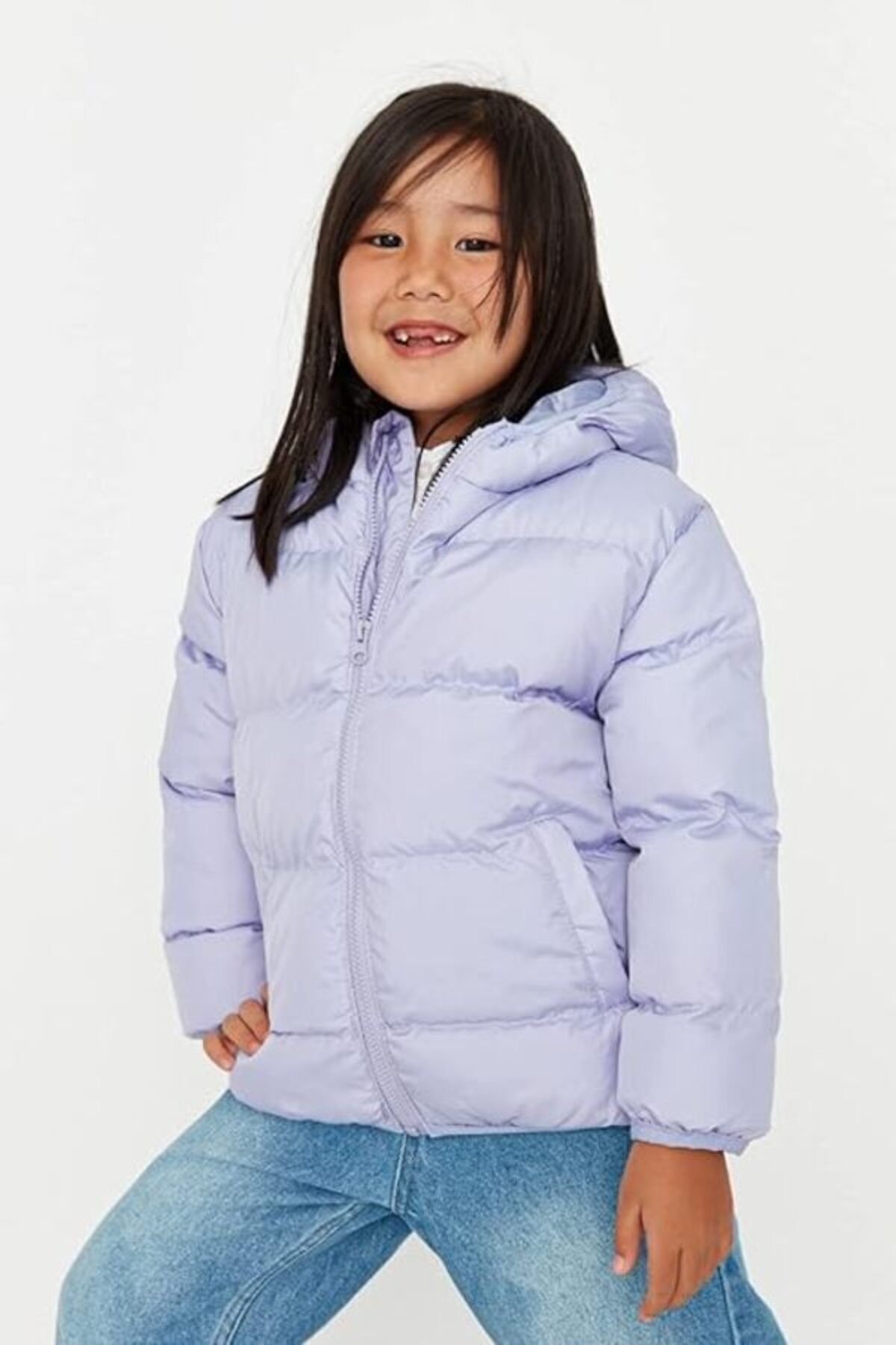  کاپشن پفی کلاه دار دخترانه ضد آب و باد