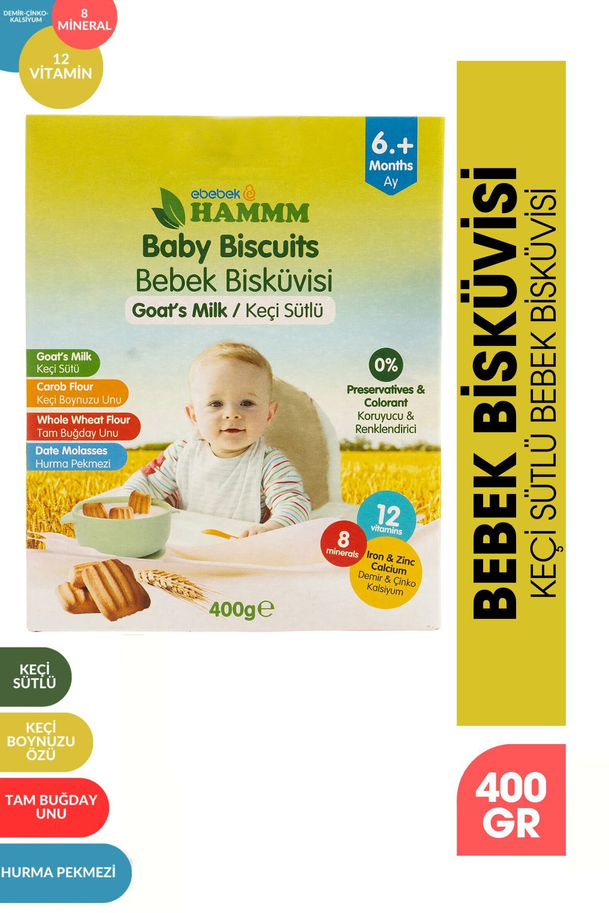 Hammm Bebek Bisküvisi Keçi Sütlü 400gr
