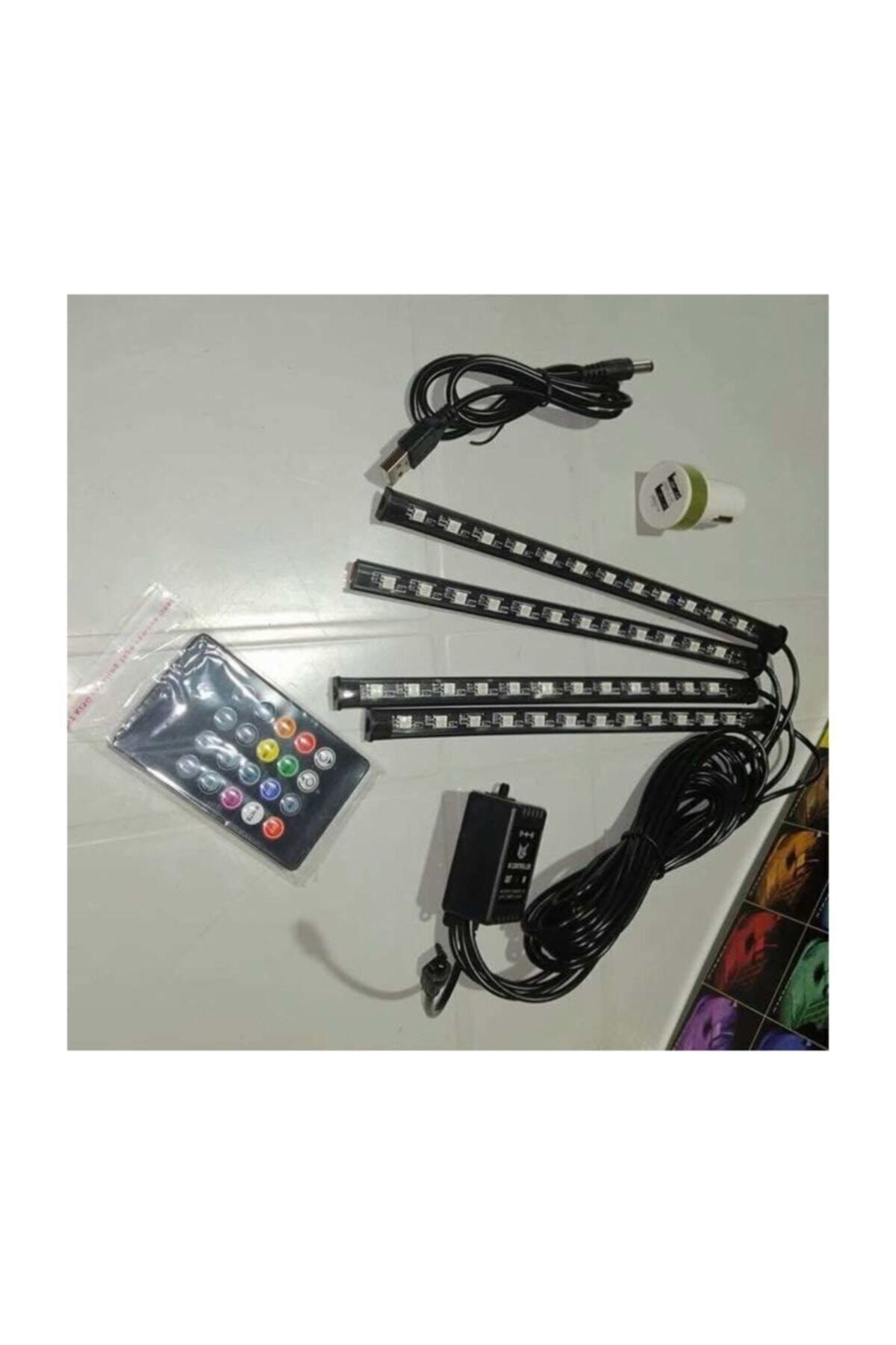 Kozan Araç Içi Kumandalı Ayak Altı Rgb Led Ambiyans Işığı 12 Led Uzun Arac-ic-kumandali