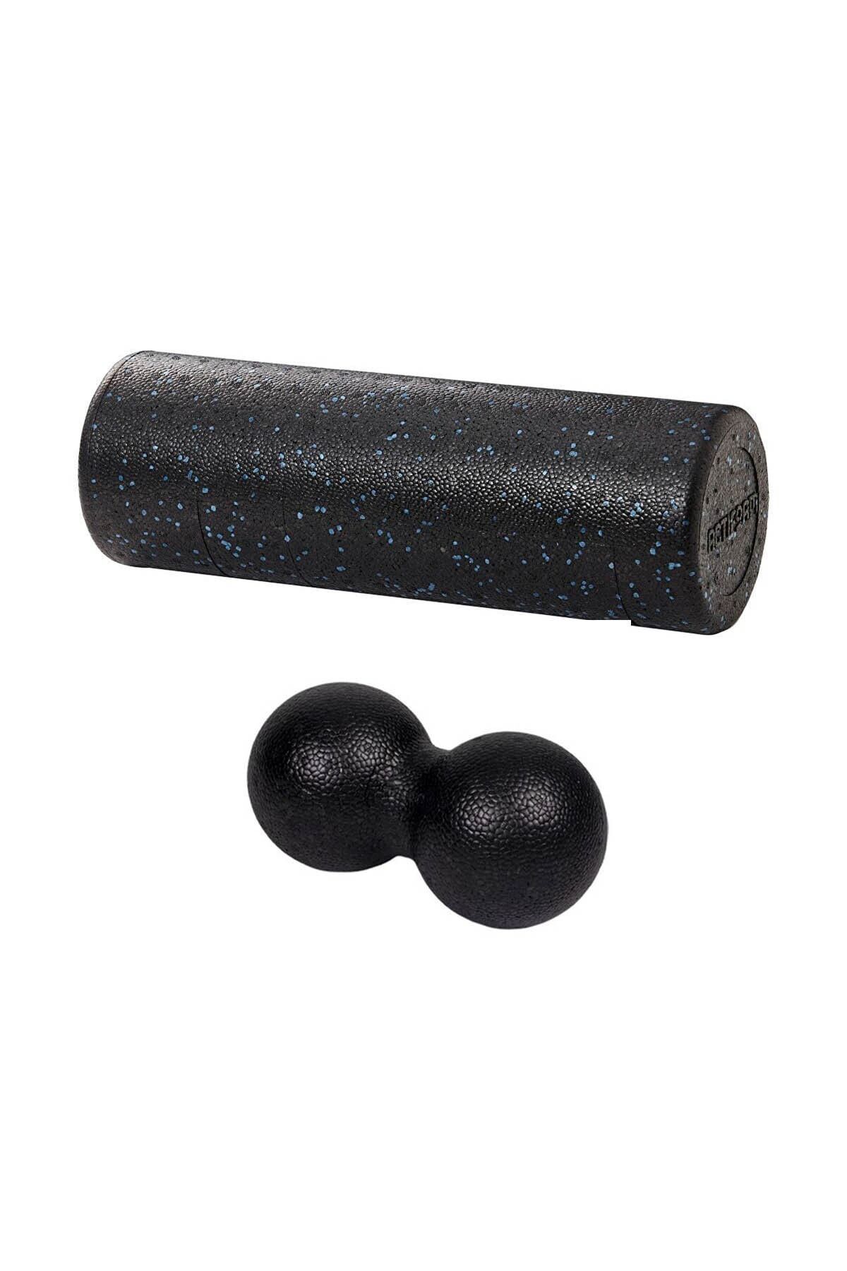 CIWAA Masaj Rulosu Foam Roller 45 Cm Mavi + Fıstık Masaj Topu Seti