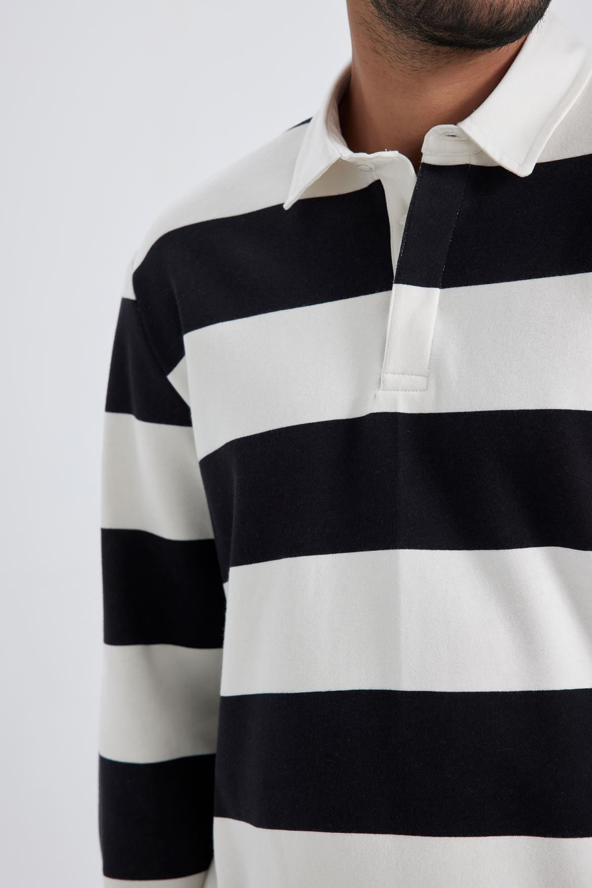 سویشرت مردانه آبی سرمه ای دفاکتو | A7826AX23AU اورجینال - تصویر 5