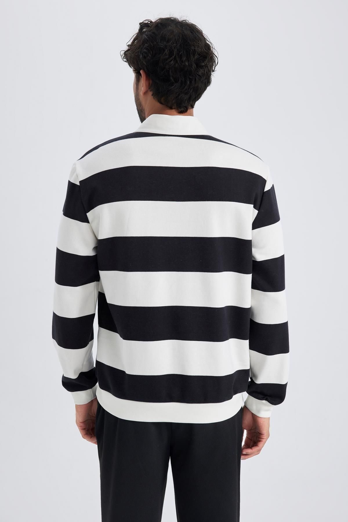 سویشرت مردانه آبی سرمه ای دفاکتو | A7826AX23AU اورجینال - تصویر 6