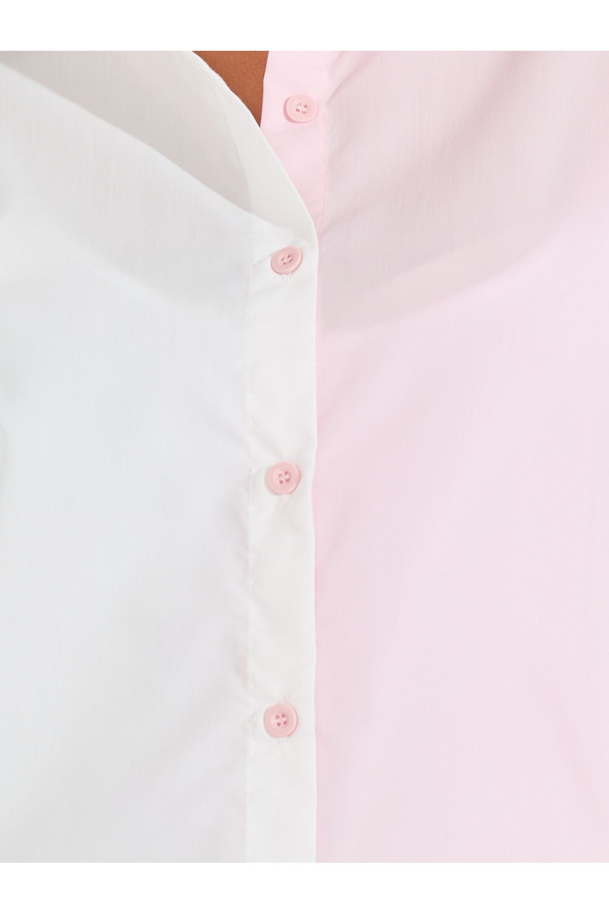 Styli-Plus Size Color Block Oversized Button Down Shirt 5