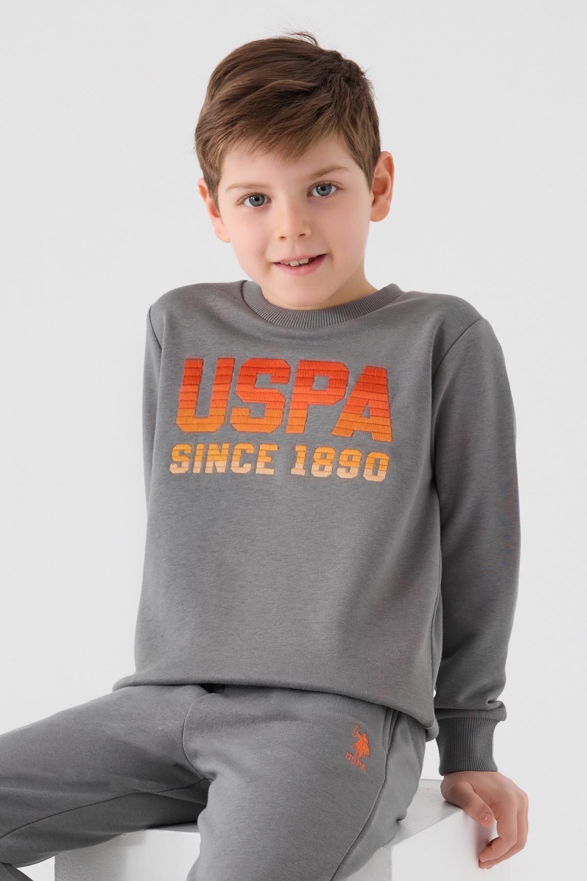 کت و شلوار پسرانه 4-15 ساله - خاکستری فضایی U.S. Polo Assn.