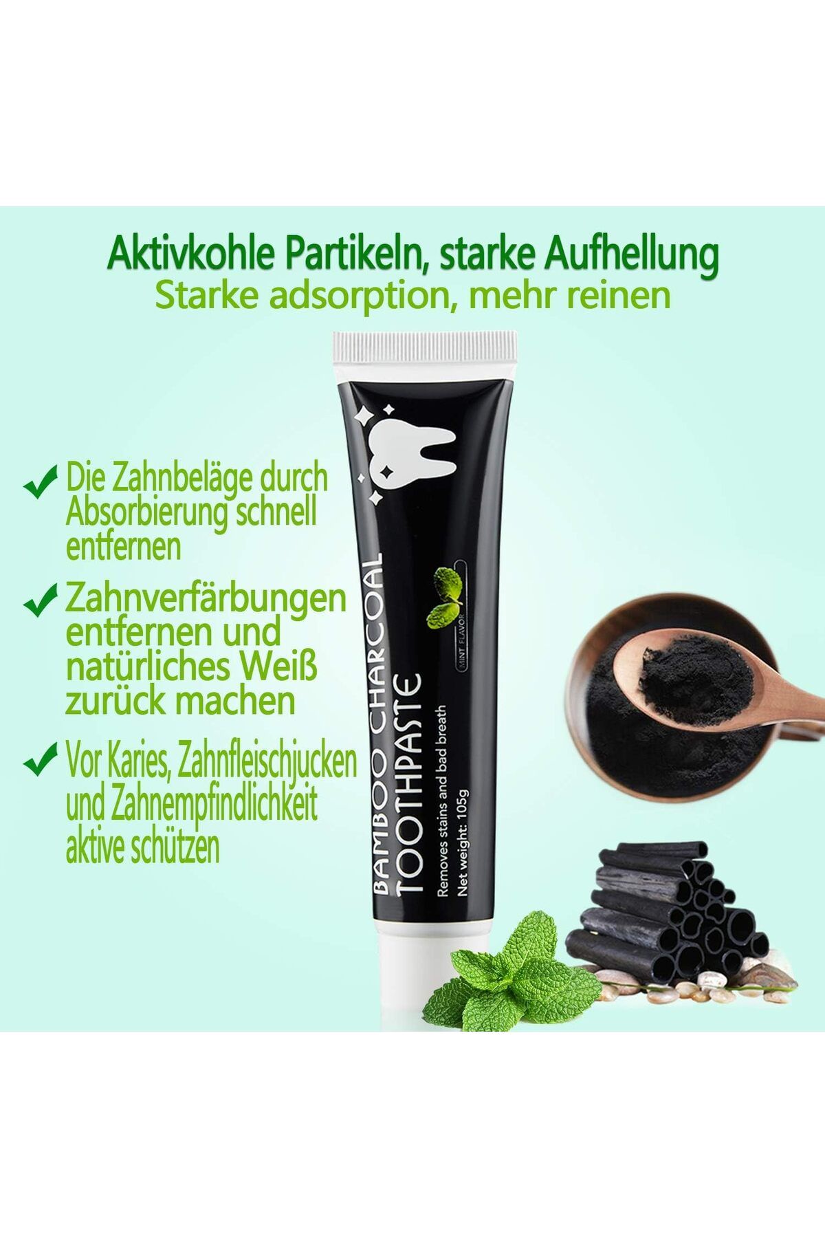 Generic-Activated Charcoal Toothpaste, Teeth Whitening, Bamboo Charcoal Toothpaste, Natural Black Toothpaste 4