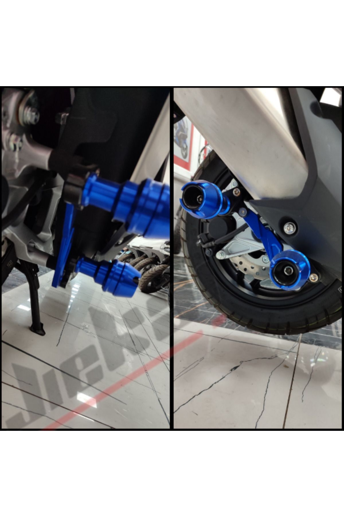 専用　エノイwa.co.ci.mt Jiekai *MAVİ* Egzoz Koruma Takozu CNC Model Tüm Scooter