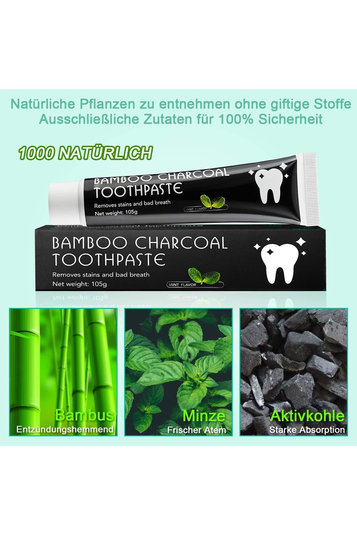 Generic-Activated Charcoal Toothpaste, Teeth Whitening, Bamboo Charcoal Toothpaste, Natural Black Toothpaste 2
