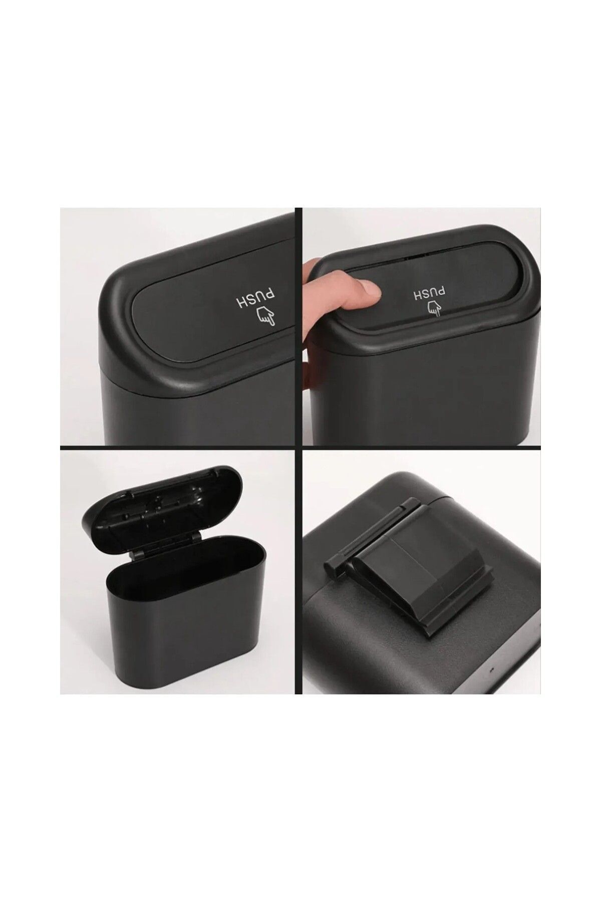 sogex-Portable Car Trash Can - Portable Lid Organizer Push Bucket 3