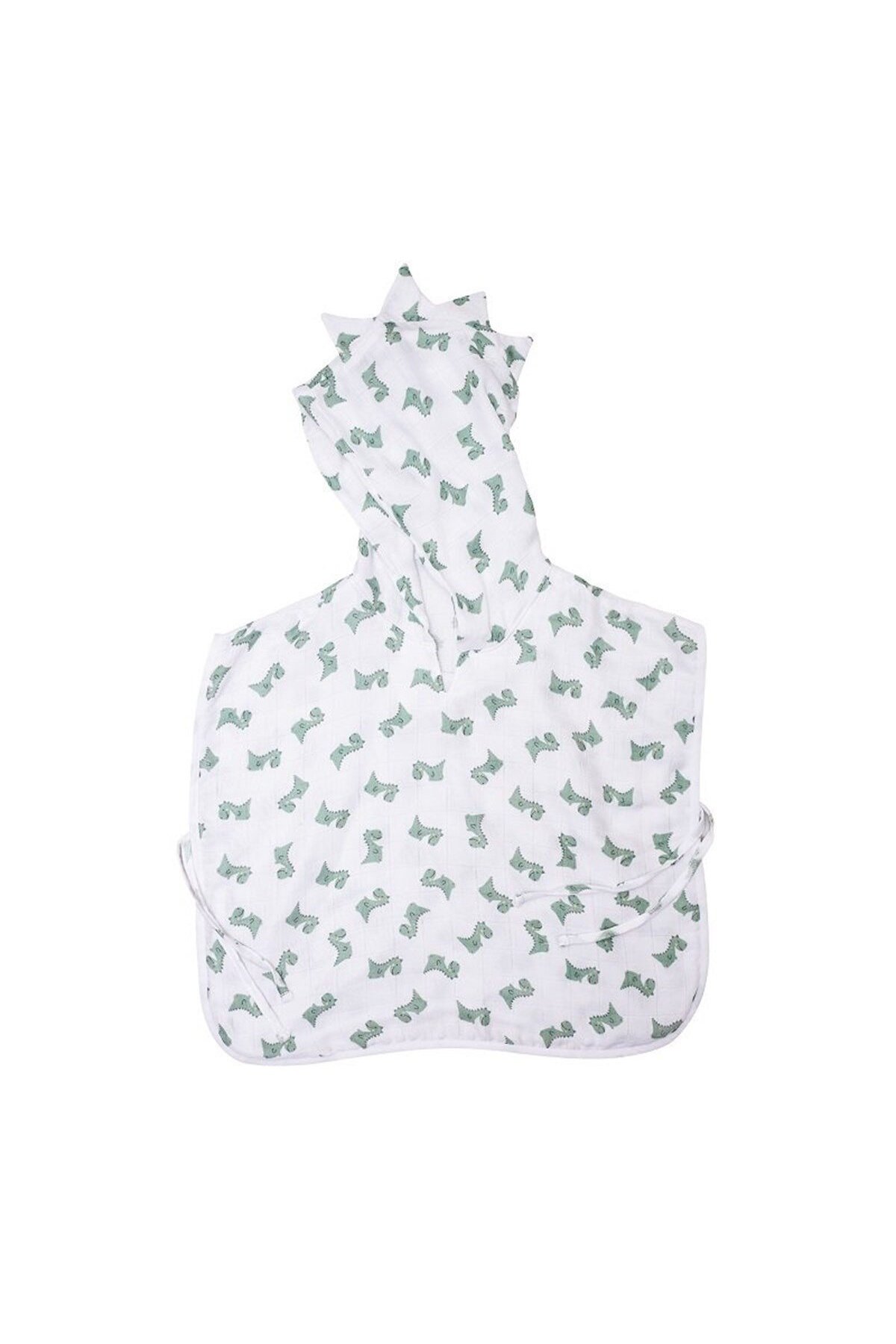 Mama Yoyo Baby Kids Dino Başlıklı Müslin Panço - Dino (ORGANİK PAMUK & BAMBU) fotoğrafı 2 (önizleme)